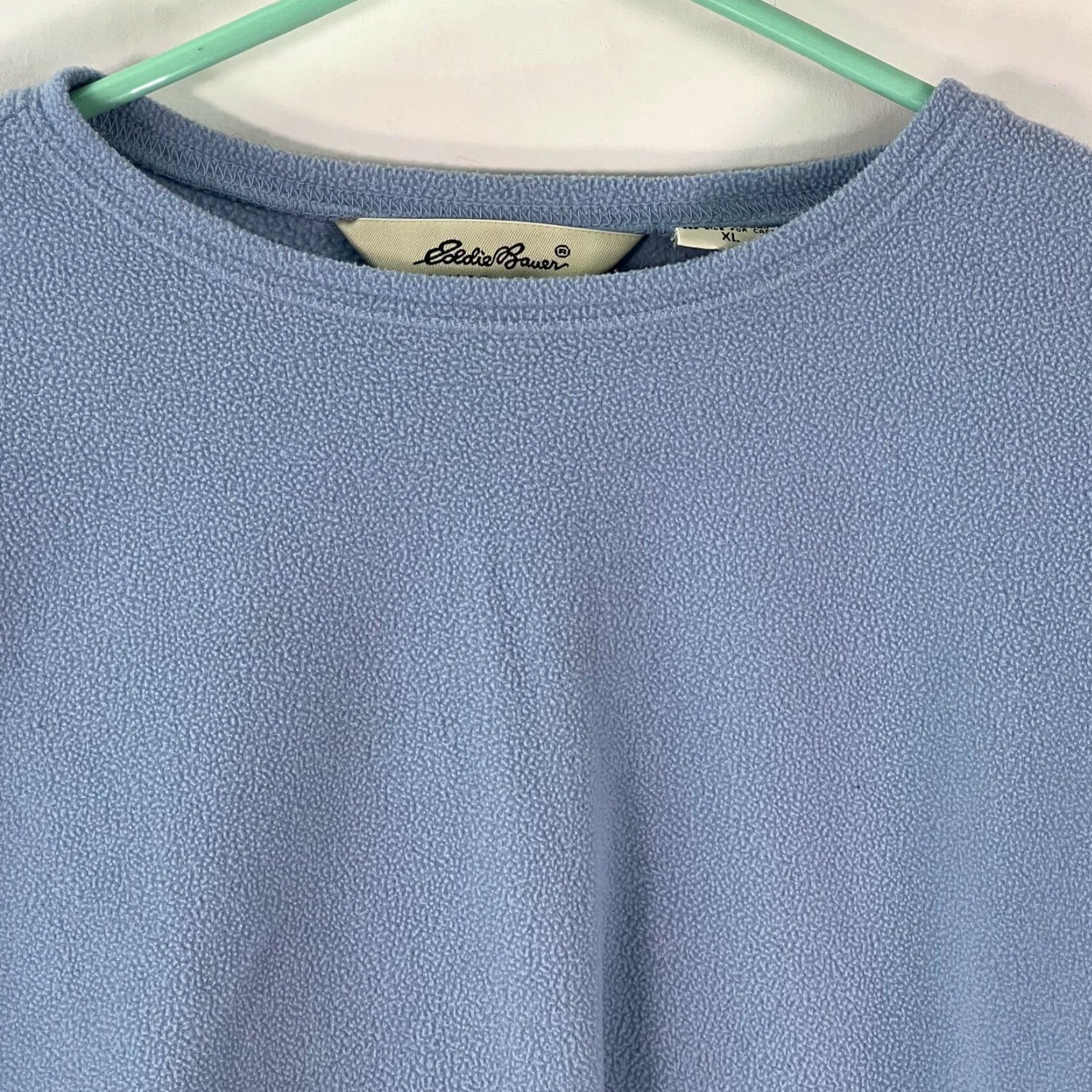 Eddie Bauer Eddie Bauer Womens Round Neck Long Sleeves Blue Fleece Pullover Sweaters XL Regular Size Pullover Casual WomensEM Size XL / US 12-14 / IT 48-50 - 3 Thumbnail