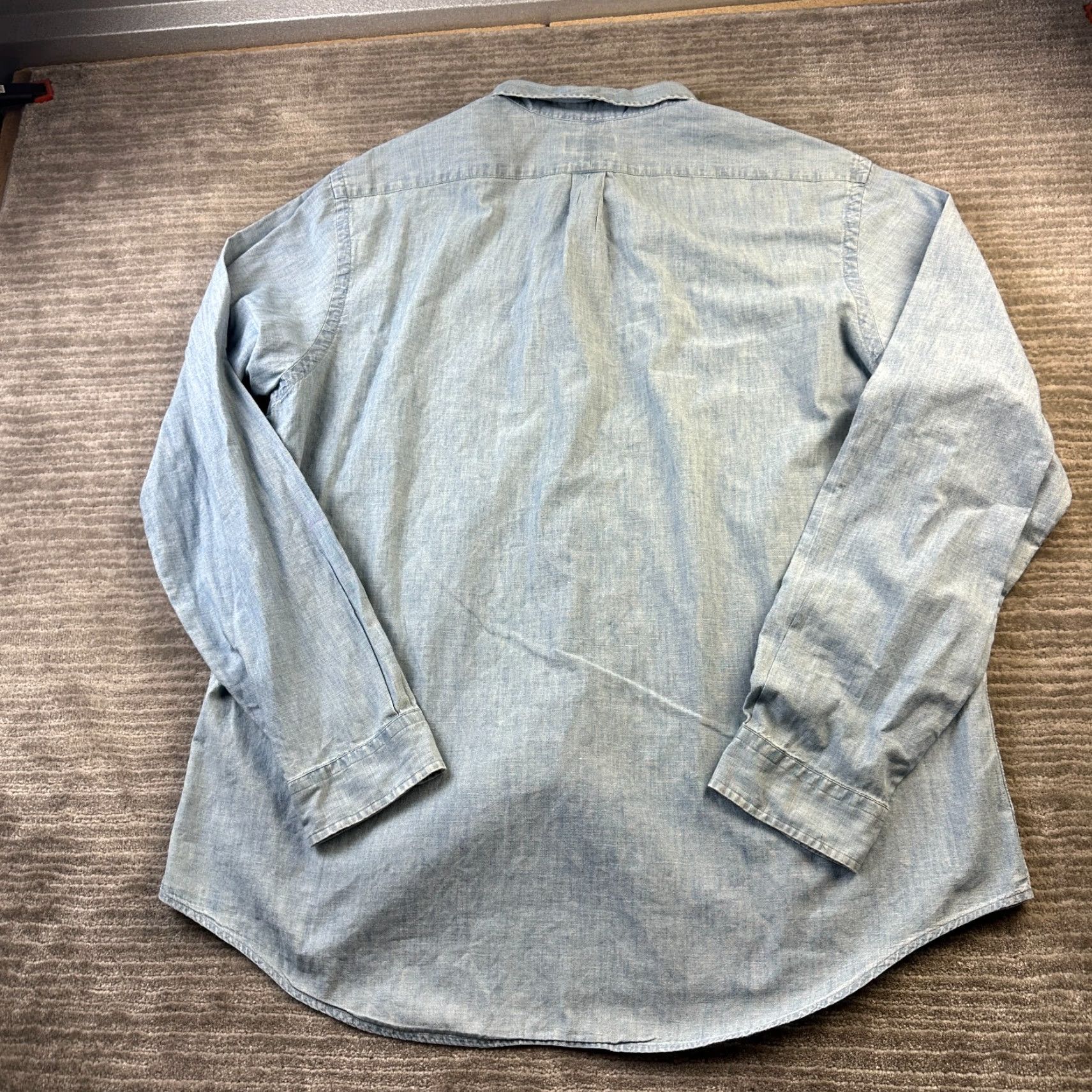 Polo Ralph Lauren VINTAGE Polo Ralph Lauren Shirt Mens 2XL Blue Chambray Button-Up Cotton Size US XXL / EU 58 / 5 - 2 Thumbnail