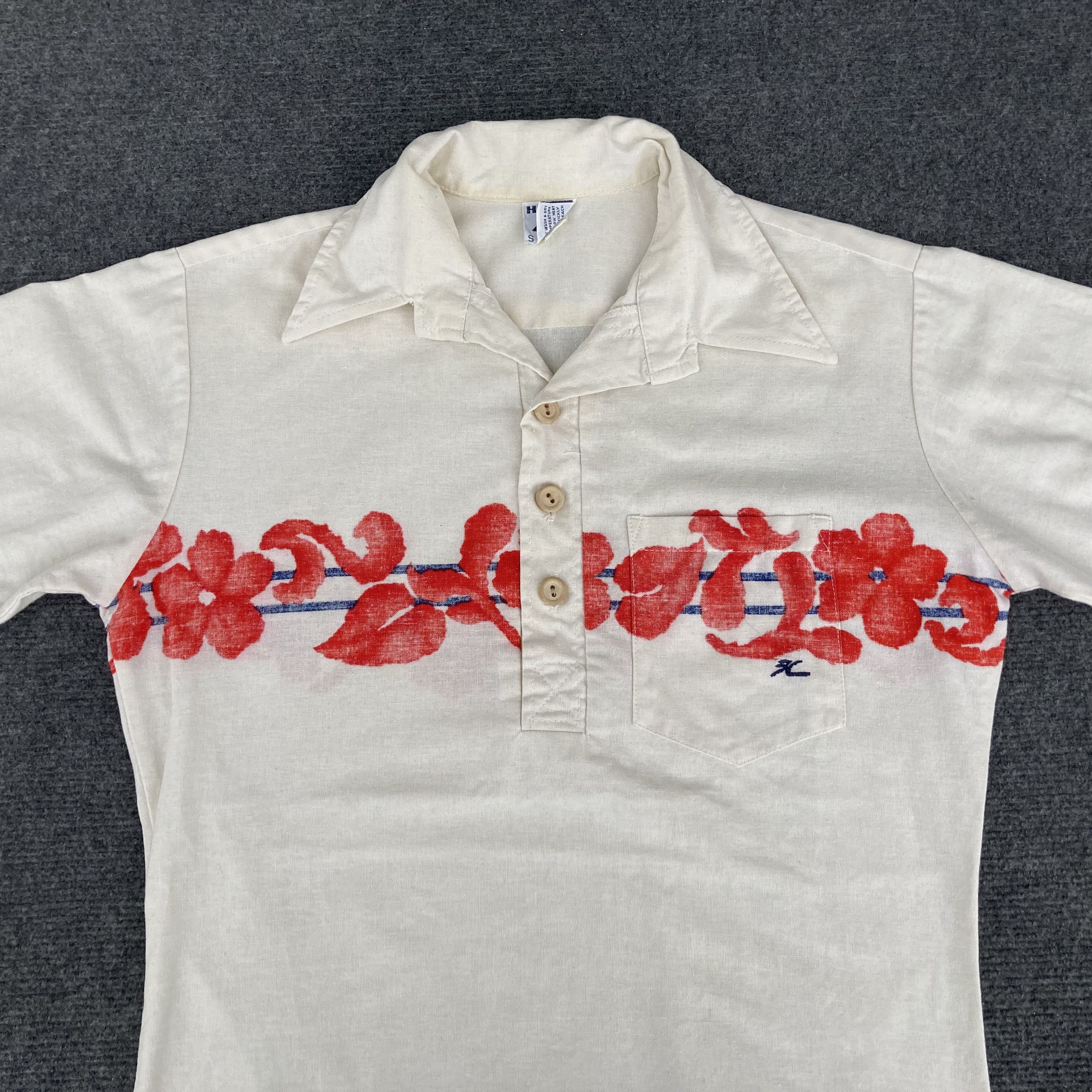Hobie Hawaii Collar 80s Short Sleeve Rare T shirt