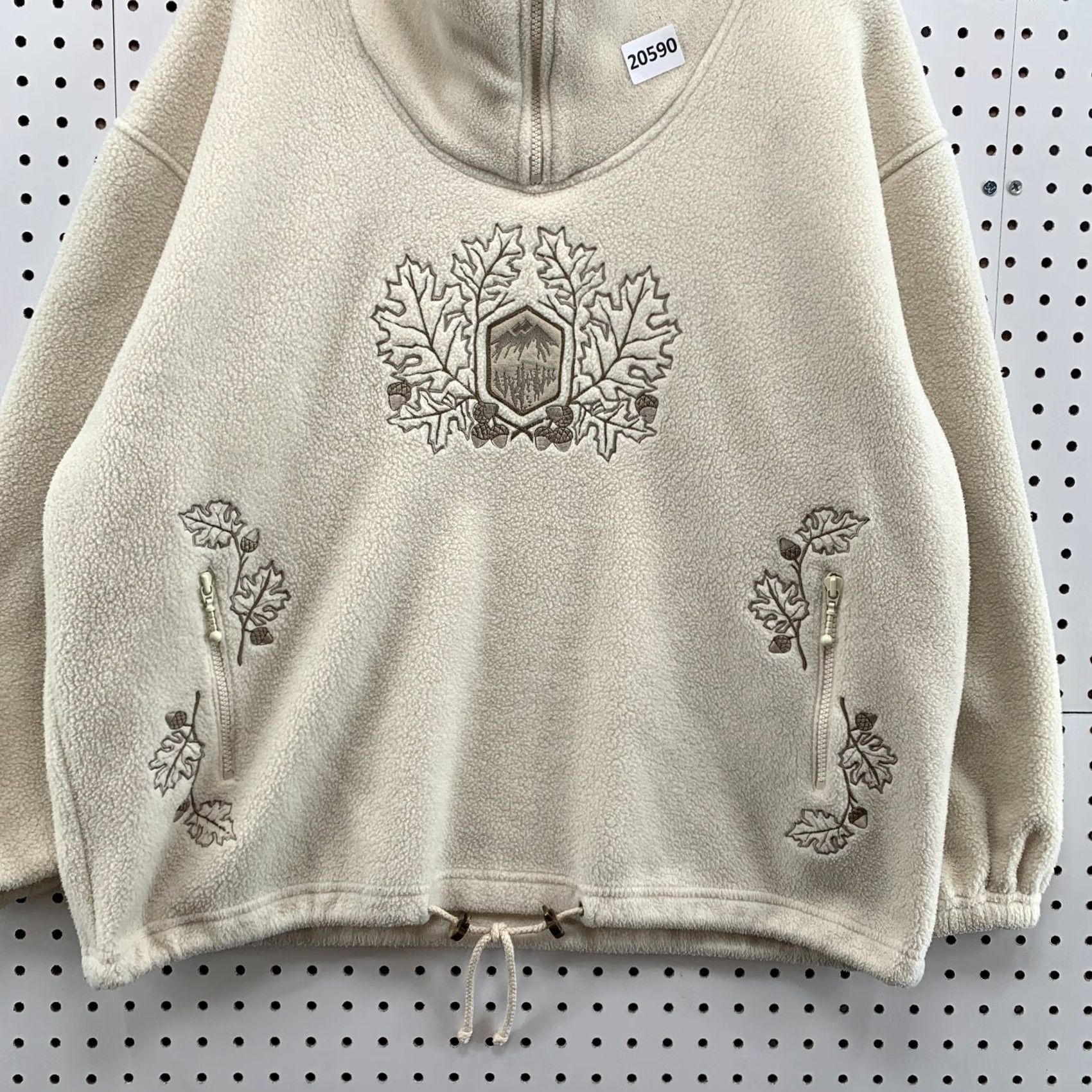 Vintage Sno Skins Fleece Shawl Neck Sweatshirt 1/4 Zip Pullover Women Large 27x29 LEAVES Size L / US 10 / IT 46 - 6 Thumbnail