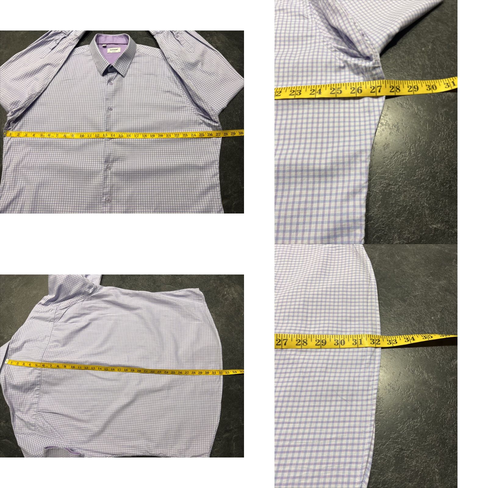 47 Duchamp London Dress Shirt Slim Stretch Lavender Plaid 18.5 47 Size 18.5in Regular Men Size US XXL / EU 58 / 5 - 8 Thumbnail