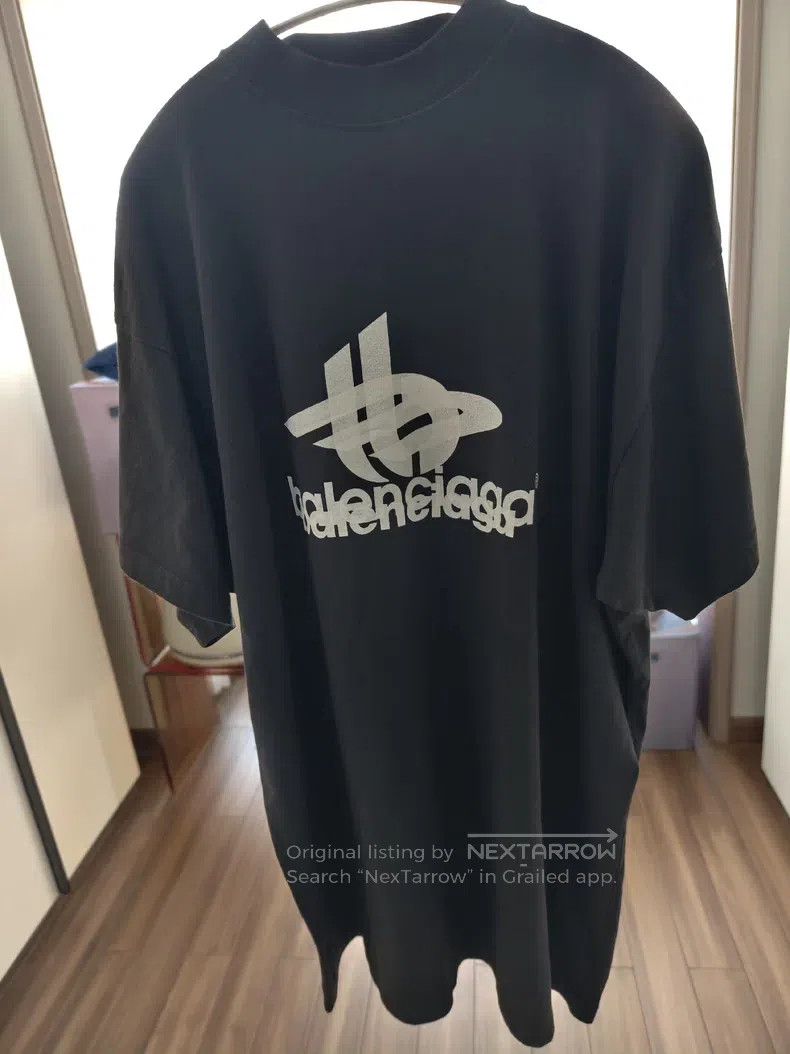 Balenciaga Balenciaga Black Phantom Overlaid Letter Short Sleeve T-sh Size US S / EU 44-46 / 1 - 1 Thumbnail