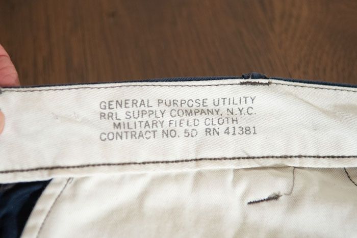 RRL Ralph Lauren RRL Slim Fit Herringbone Twill Pant Worth Navy Size US 34 / EU 50 - 15 Thumbnail