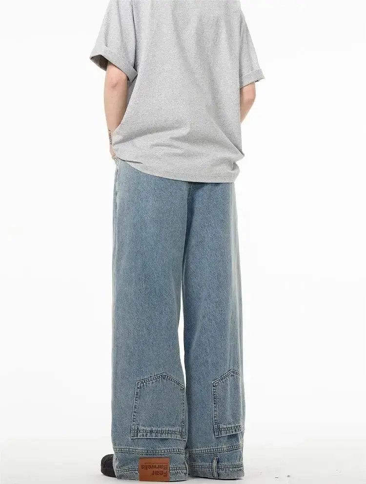 Japanese Brand × Jean Retro washed wide leg inverted jeans Size US 32 / EU 48 - 1 Thumbnail