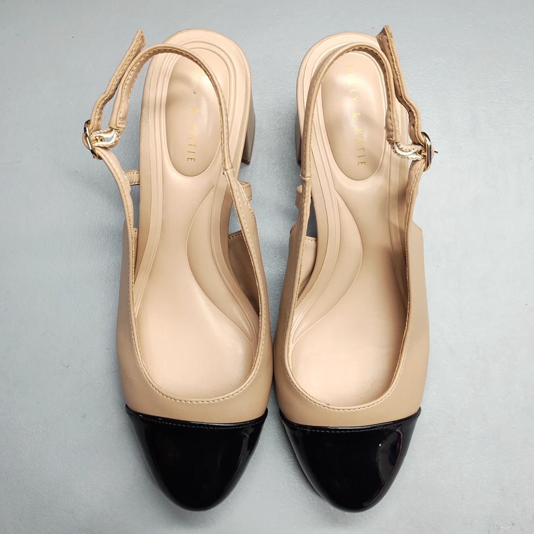 Vintage Kelly & Katie Eliana Slingback Pump Womens US 7M Brown & Black Ankle Buckle Strap Size Womens Size US 7 / IT 37 - 6 Thumbnail
