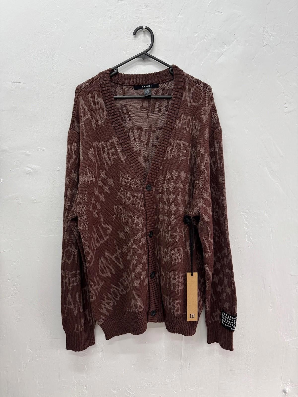 Ksubi new Ksubi mens heroism cardigan knit jumper brown medium 2 Size US M / EU 48-50 / 2 - 1 Thumbnail