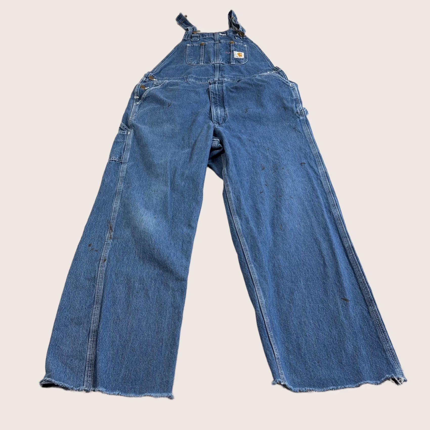 Carhartt Carhartt Overalls Men Denim Distressed Workwear Raw Hem 38x29 Inseam 29 Buckle Logo USA Pinted Pockets Size US 38 / EU 54 - 1 Thumbnail