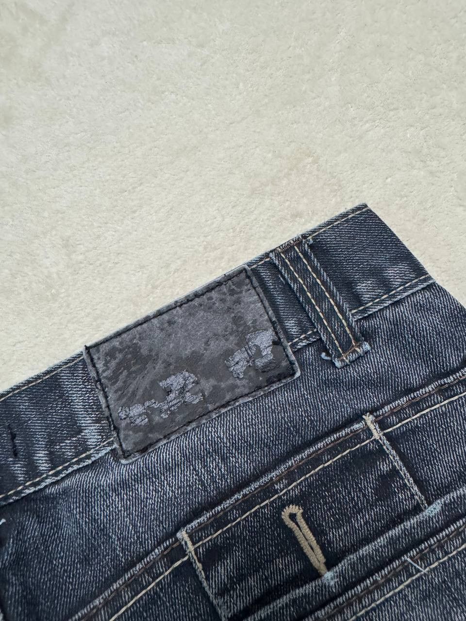 Japanese Brand GRUNGE CRAZY Japanese Thrashed Distressed Slim Skinny Jean Size US 33 - 21 Thumbnail