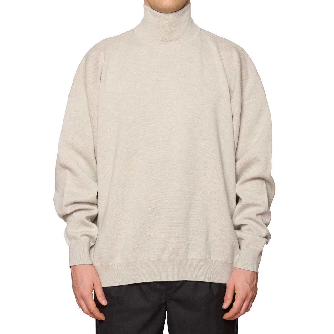 Fear of God FEAR OF GOD Light Beige Virgin Wool Knit Turtleneck Sweater Size US L / EU 52-54 / 3 - 1 Thumbnail