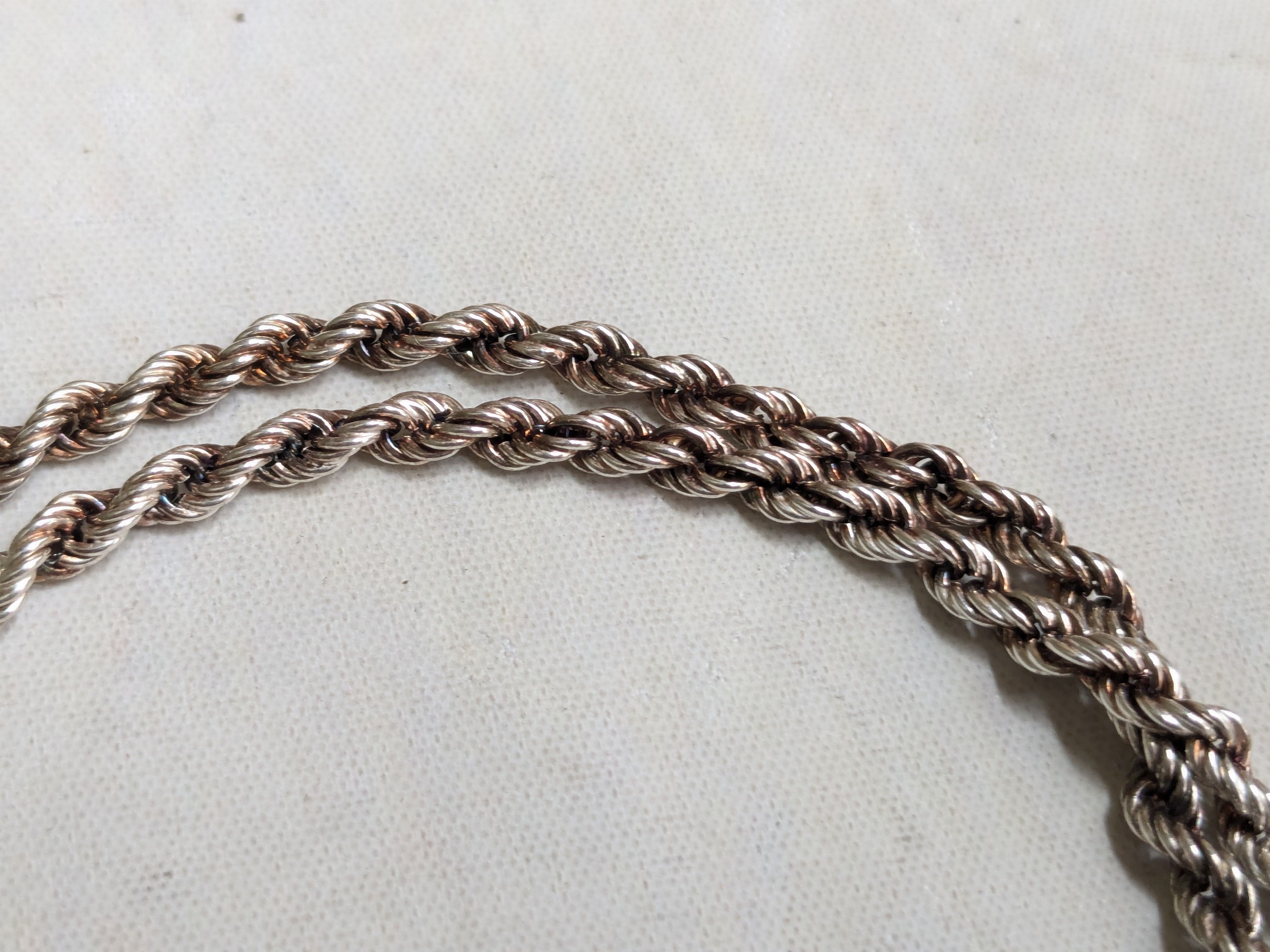 Jewelry Milor Sterling Silver Rope Necklace Twist 24" Size ONE SIZE - 6 Thumbnail