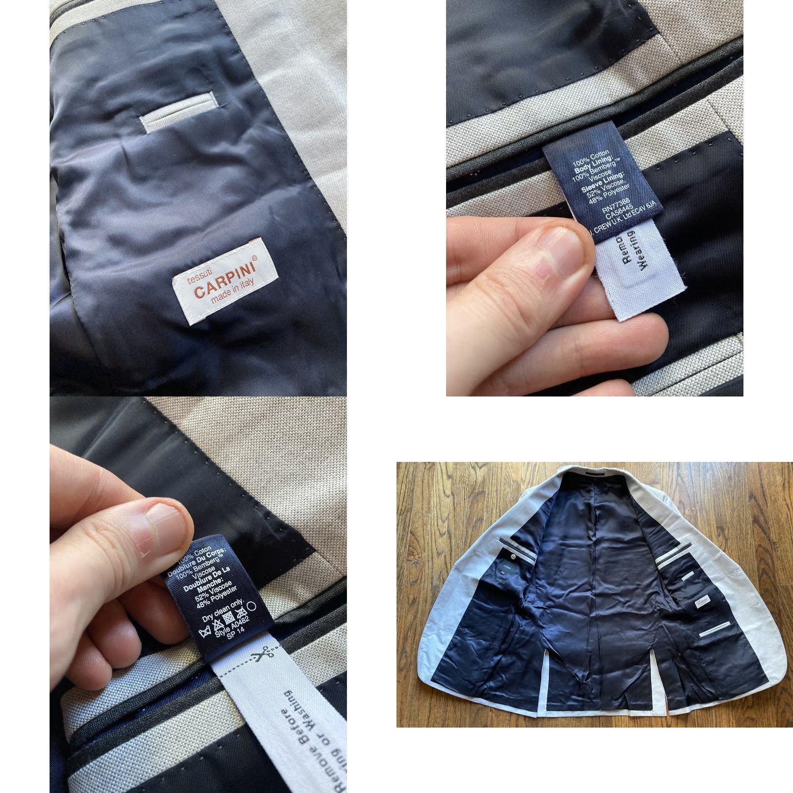 J.Crew J.CREW Blazer Men 38R Gray Cotton Lined Single-Breasted Collared Regular Jacket Coat Size 38R - 9 Thumbnail