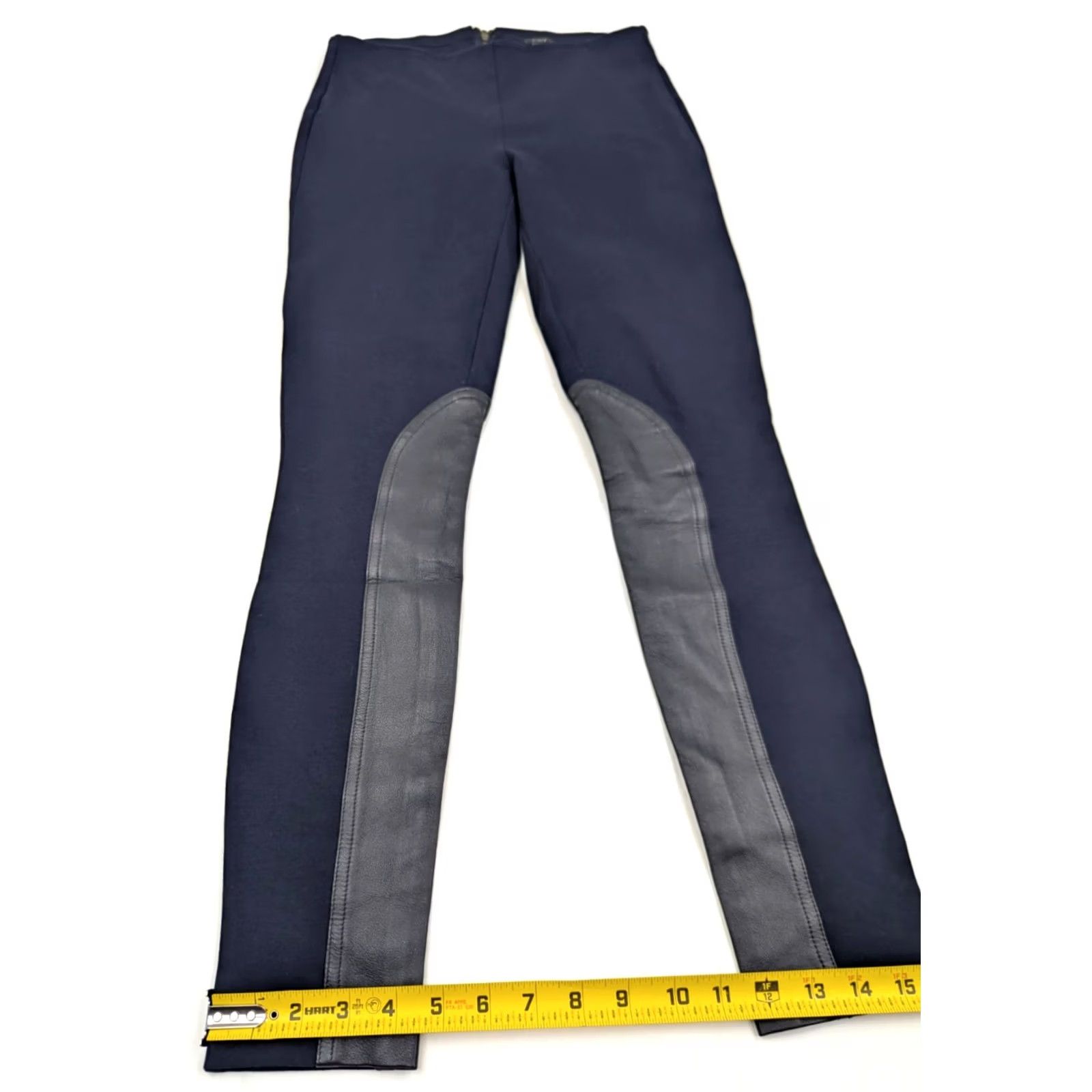 J.Crew J.Crew Pants Women 0 Blue Leather Trim Equestrian Style Skinny Legging 26x27 Size 25" / US 0 / IT 36 - 2 Thumbnail