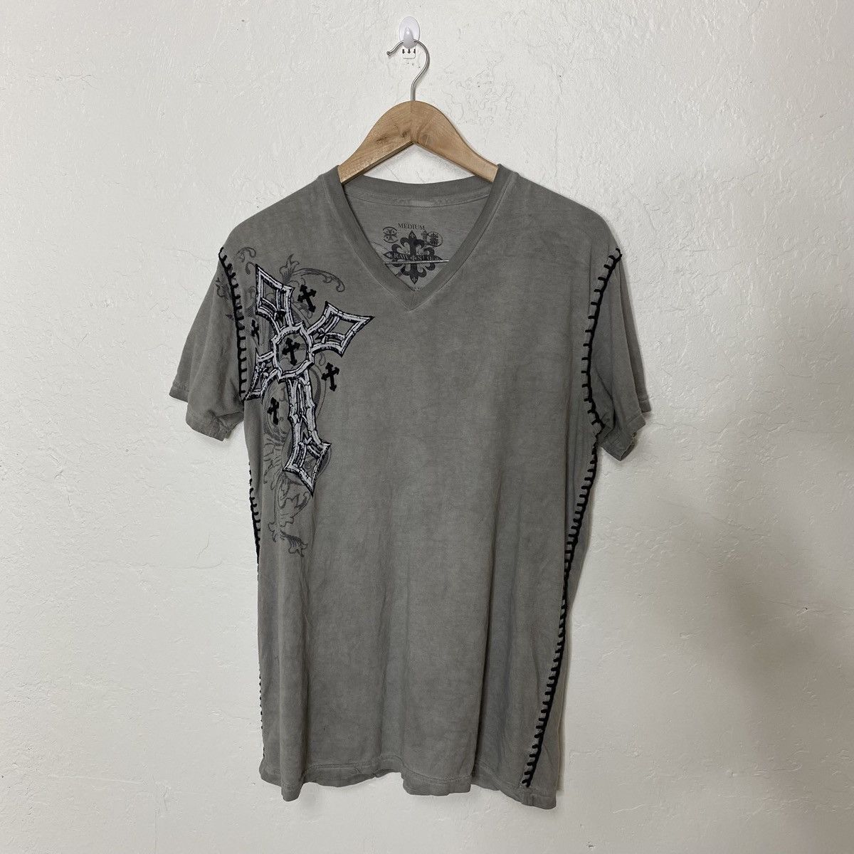 Raw State Affliction Grey Cross Shirt Size US M / EU 48-50 / 2 - 2 Thumbnail