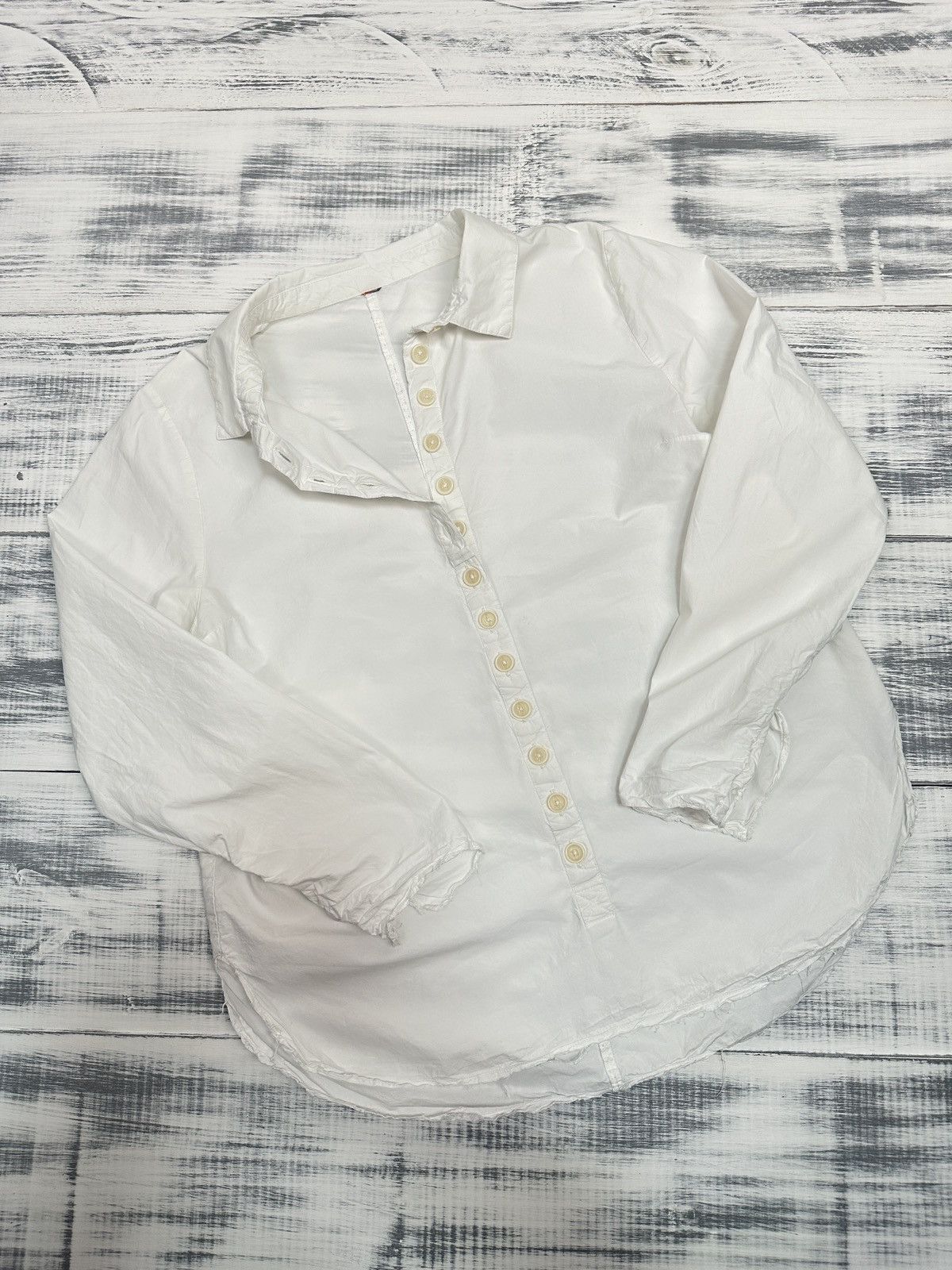 Other Ewa i Walla Avant Garde Raw Hem White Cotton Shirt Blouse Size S / US 4 / IT 40 - 4 Thumbnail
