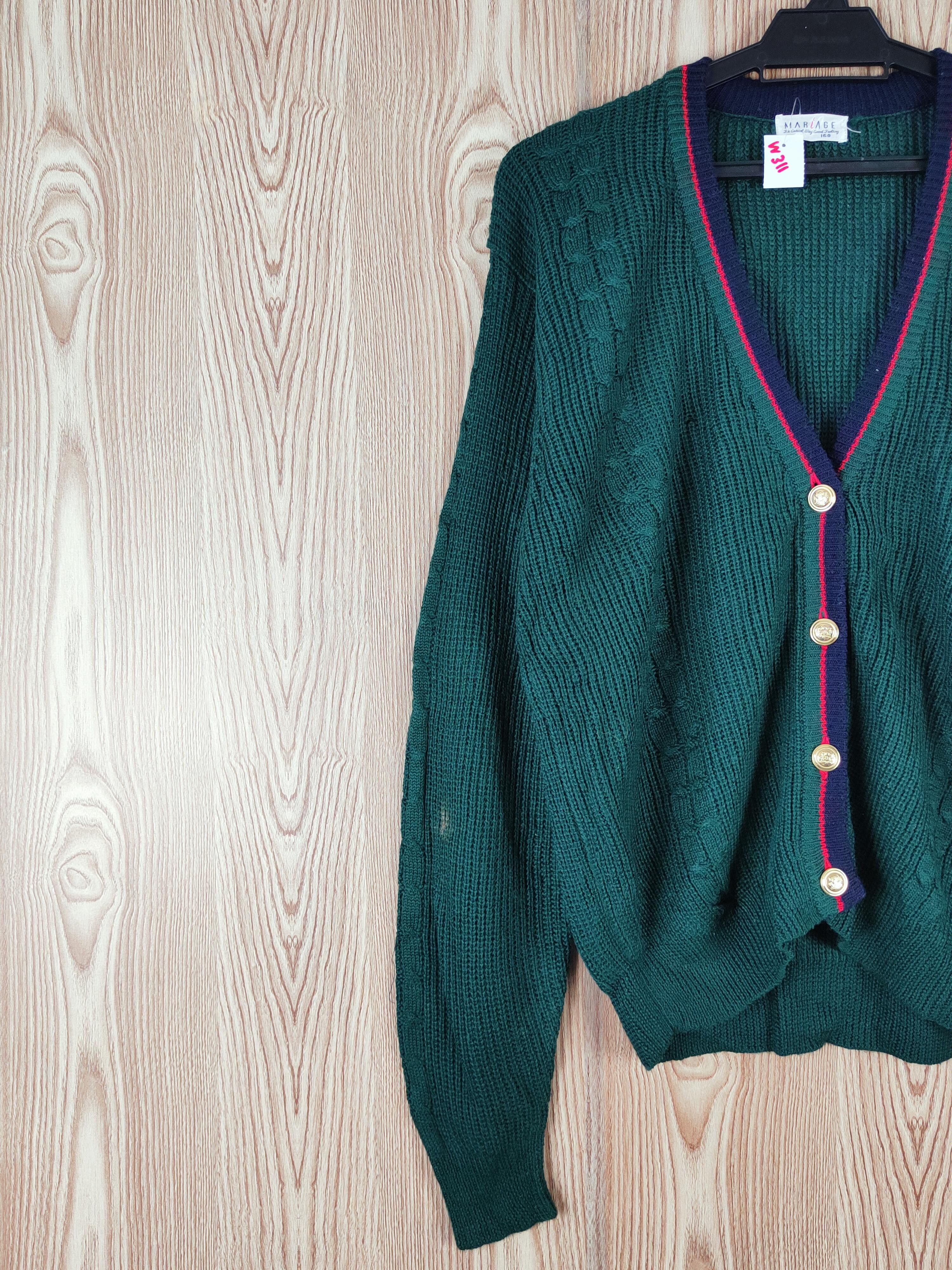 Japanese Brand Mariage Dark Green Knitwear Cardigan #W311 Size US M / EU 48-50 / 2 - 3 Thumbnail