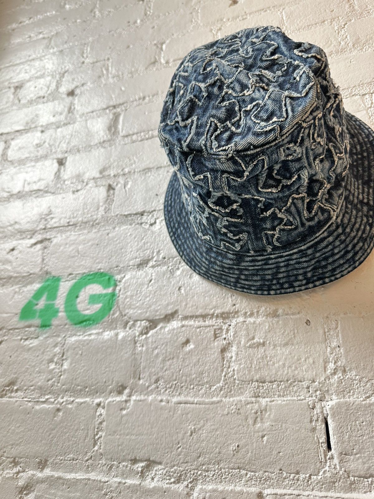 Chrome Hearts CHROME HEARTS DENIM PATCH BUCKET HAT Size ONE SIZE - 3 Thumbnail