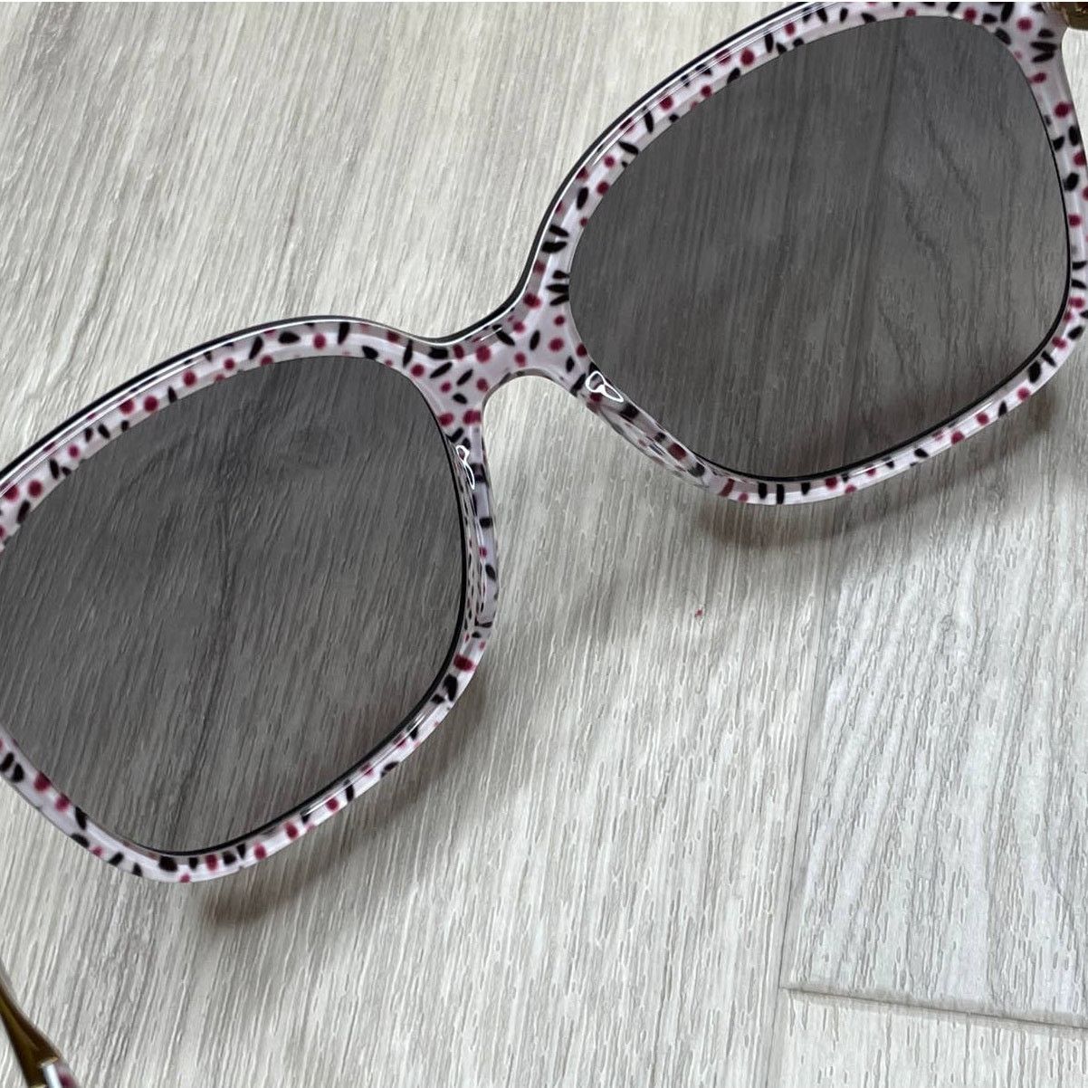 Kate Spade Kate Spade Mackenzee Square Sunglasses, Black Pattern Size ONE SIZE - 10 Thumbnail