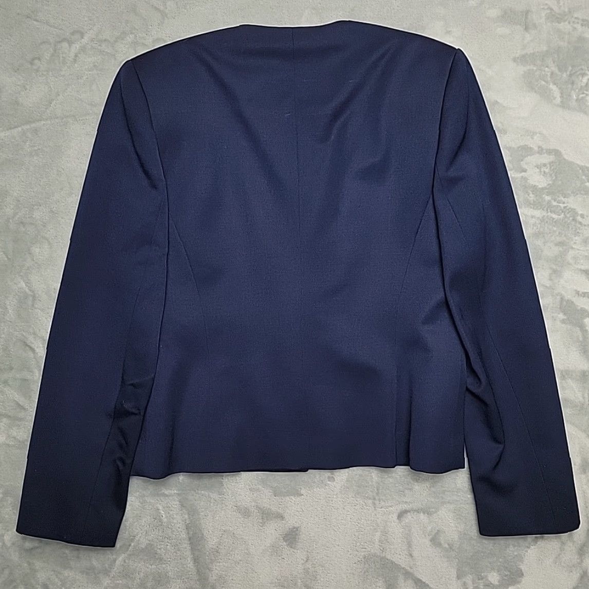 Vintage VINTAGE Paul Stanley Blazer Womens 12 Wool Blue 80s 90s Minimalist Tailored Button Collarless Lined Vintage Designer Business Casual Workwear Womens Size XL / US 12-14 / IT 48-50 - 5 Thumbnail