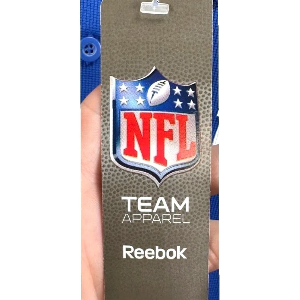 Reebok NEW York Giants Reebok Polo Shirt Mens Large Blue Football Rugby NFL EUC Size US L / EU 52-54 / 3 - 2 Thumbnail