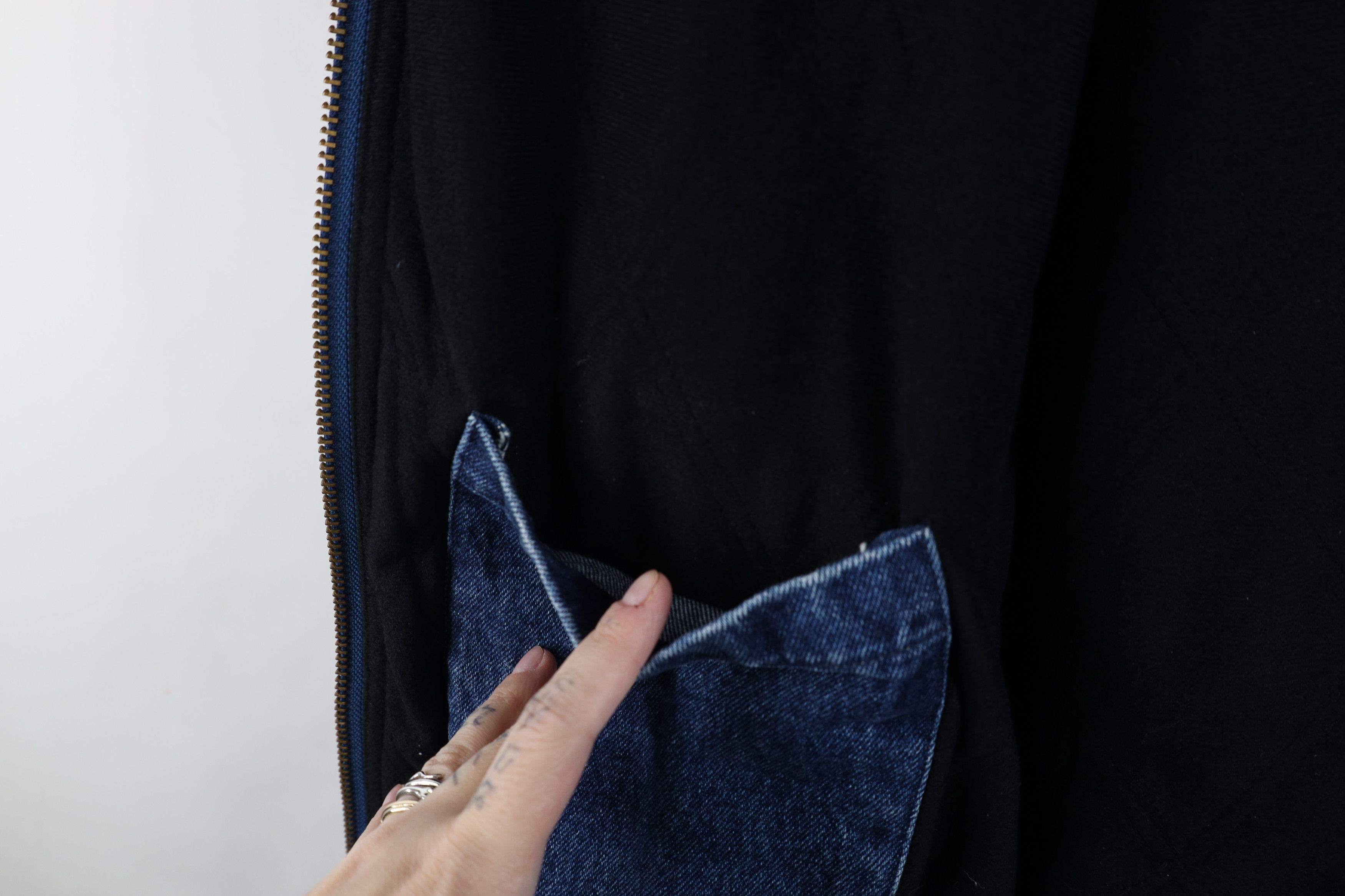 Vintage Deadstock Vintage 90s Produce Hooded Denim Jacket Blue Size US L / EU 52-54 / 3 - 11 Thumbnail