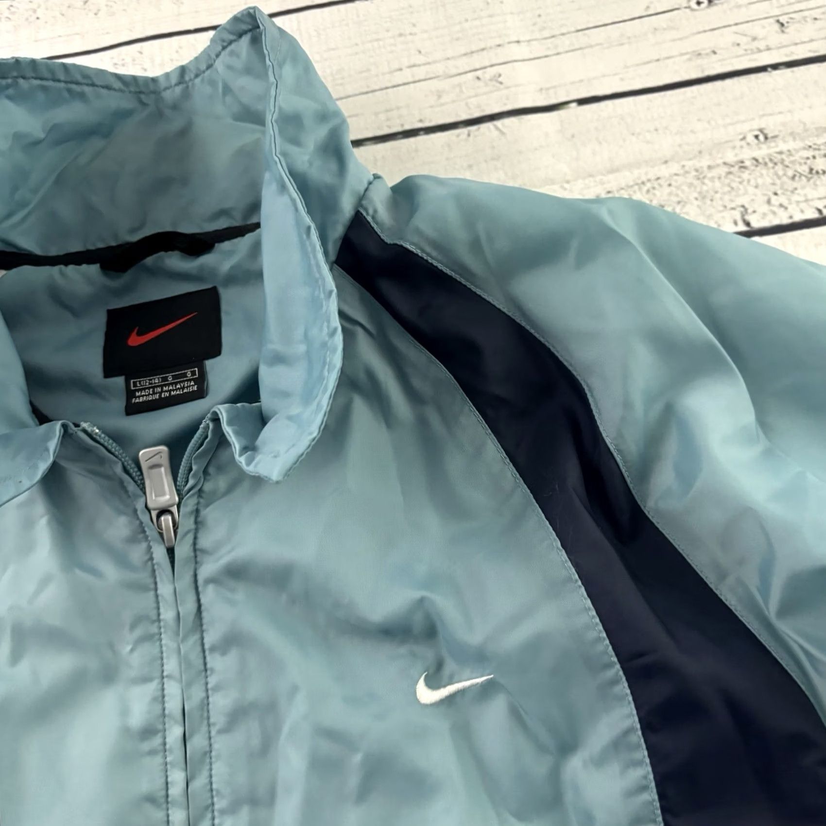 Nike VINTAGE Nike Full Zip Athletic Track Jacket Women L Blue Nike Full Zip Track Jacket Women L Blue Size L / US 10 / IT 46 - 2 Thumbnail