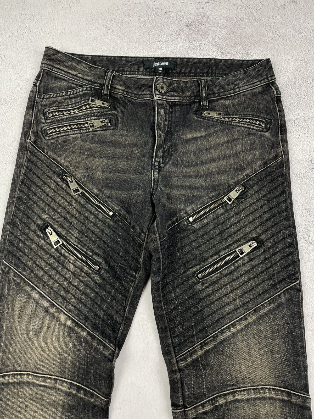 Jean × Just Cavalli × Roberto Cavalli Just Cavalli Jeans Y2K Denim Pants Biker style Size 28 Size 28" / US 6 / IT 42 - 4 Thumbnail