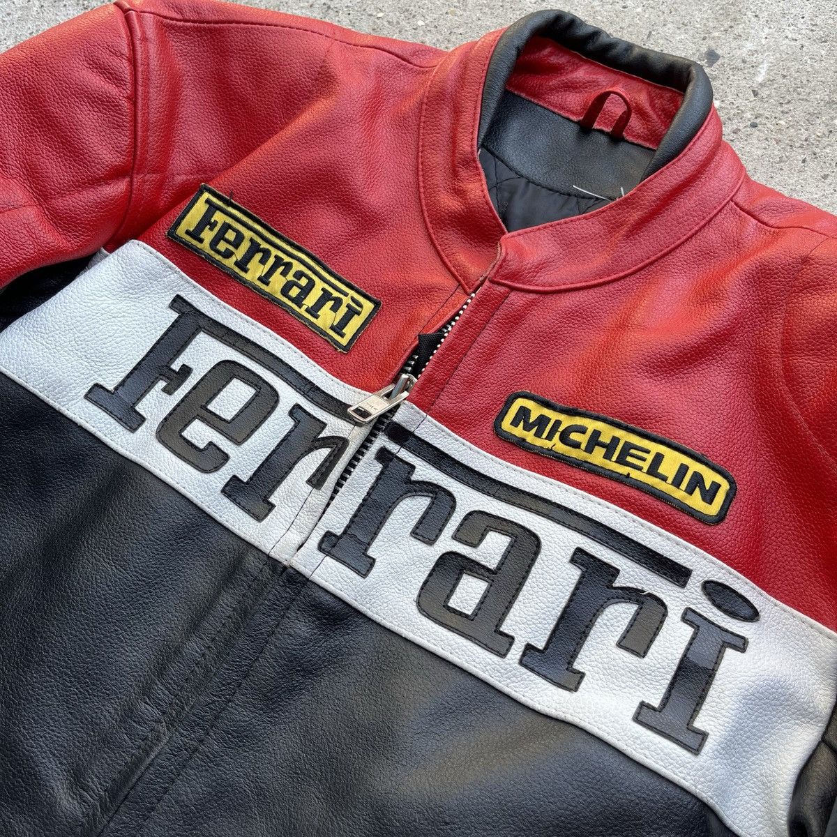 Ferrari × Vintage FERRARI LEATHER RACING JACKET VINTAGE RARE BIG LOGO Size US L / EU 52-54 / 3 - 9 Thumbnail