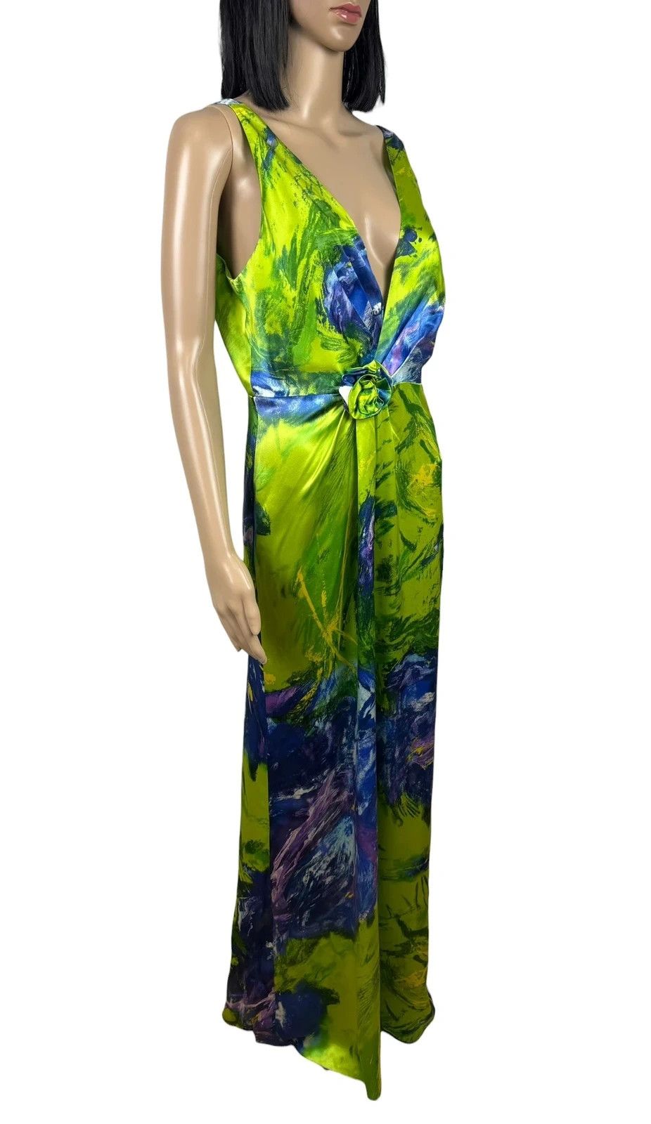 Other Renato Nucci Long Silk Dress Printed Draped size 42 Size L / US 10 / IT 46 - 3 Thumbnail