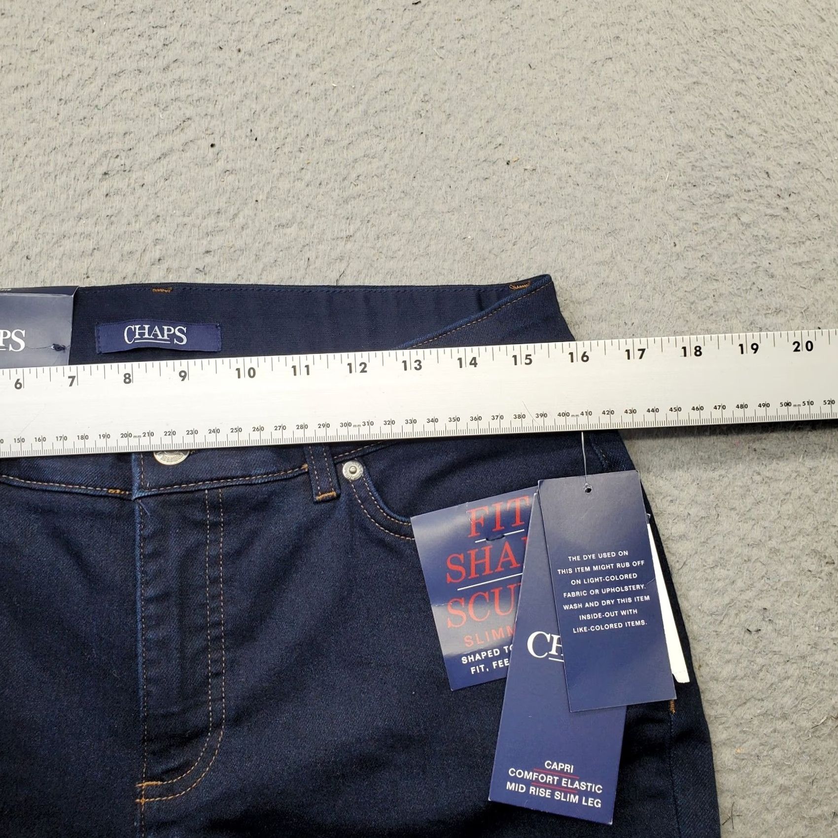 Chaps Chaps Jeans Womens 10 Capri Blue Denim Stretch Comfort Mid Rise Slim Leg Size 32" / US 10 / IT 46 - 6 Thumbnail