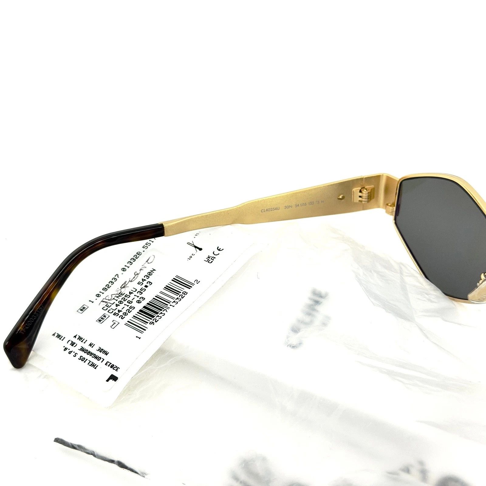 Celine CELINE CL40254U 40254 METAL TRIOMPHE Gold Sunglasses 30N Size ONE SIZE - 6 Thumbnail