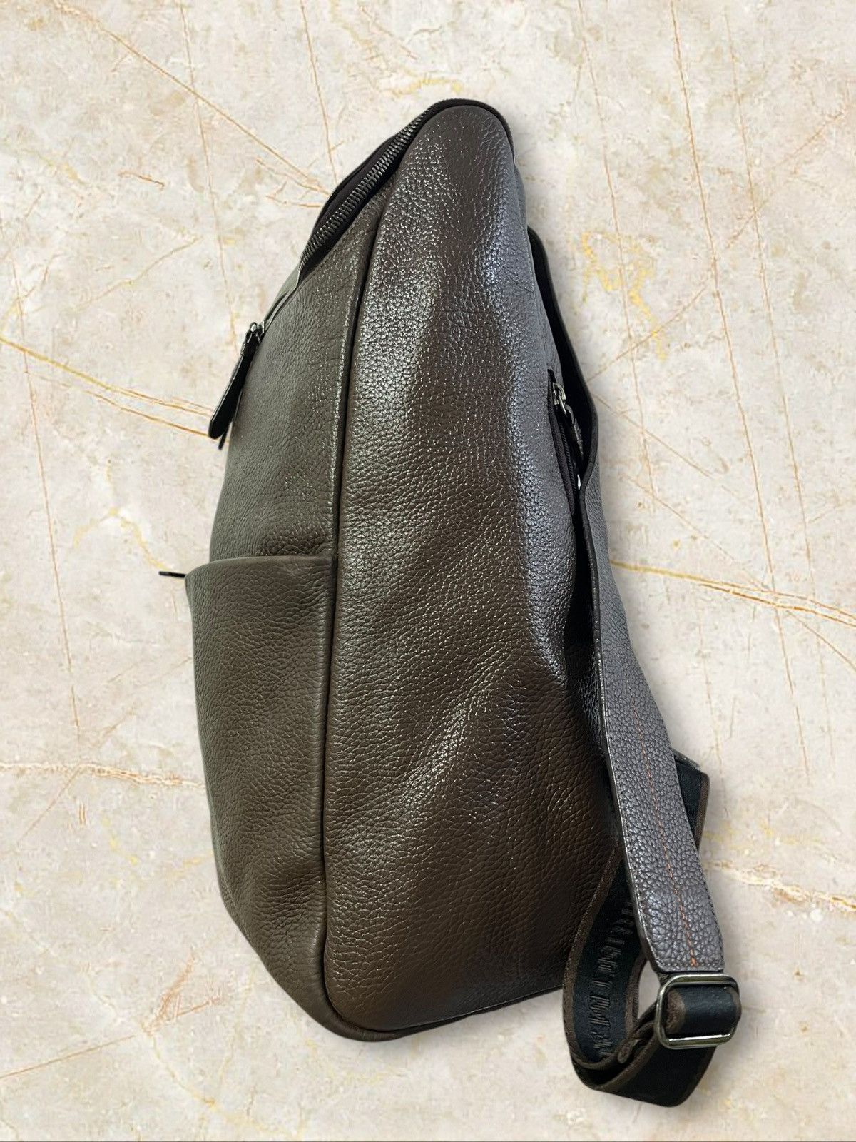 Bruno Magli Bruno Magli Paco Pebble Leather Casual Backpack AW13 Size ONE SIZE - 4 Thumbnail