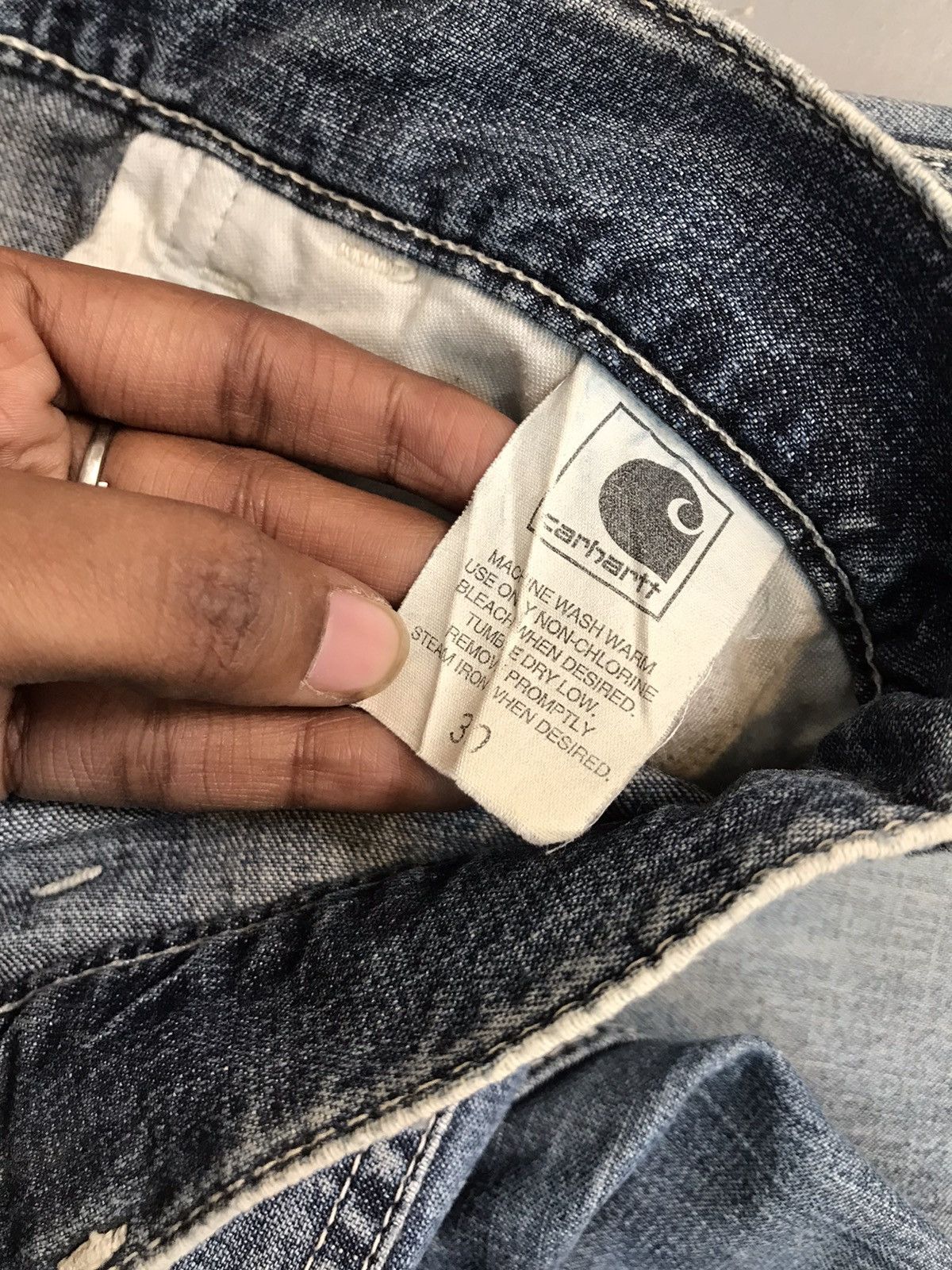 Carhartt × Vintage Vintage Carhartt B73 DST carpenter denim Size US 30 / EU 46 - 6 Thumbnail