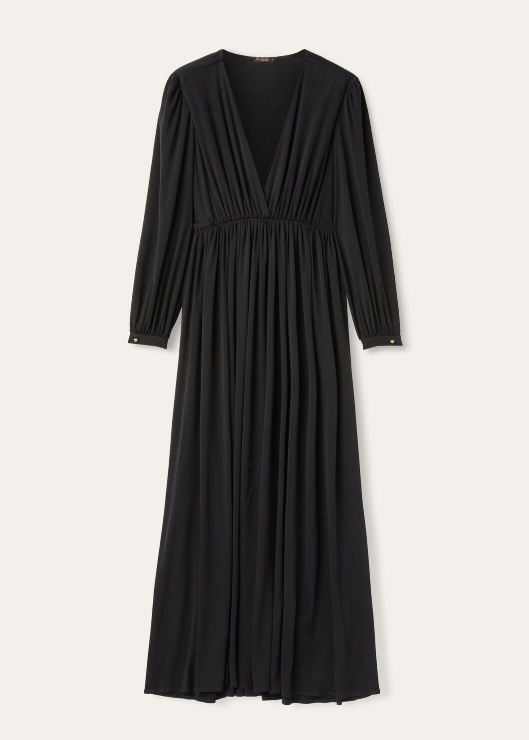 Loro Piana o1srvl11e0825 FAO2409 Bianca Maxi Dress in Black Size S / US 4 / IT 40 - 1 Thumbnail