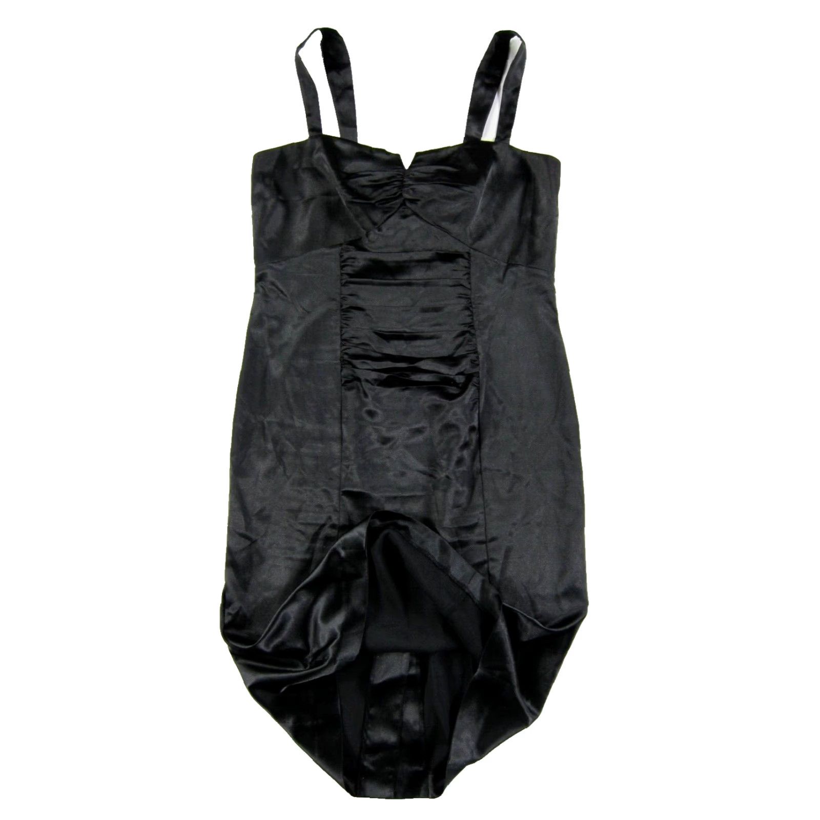 Vintage VINTAGE Newport News Dress Shirt Womens 12 Black Tank Ruched Classic Silky Midi 90s Style Party Cocktail Size XL / US 12-14 / IT 48-50 - 6 Thumbnail