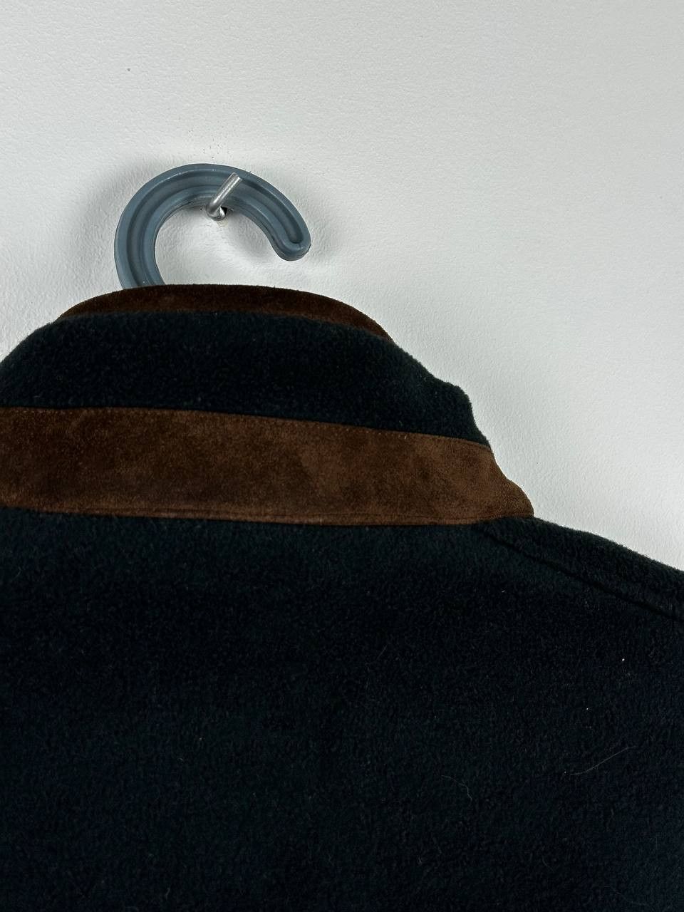 Polo Ralph Lauren × Vintage Vintage 90s Polo Fleece Full Zip Leather Trim Jacket Size US L / EU 52-54 / 3 - 15 Thumbnail