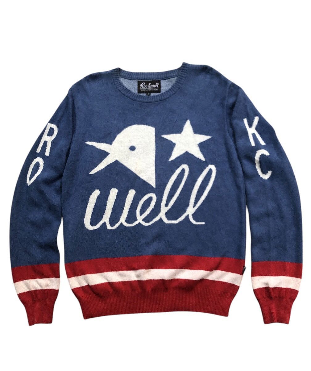 Parra × Rockwell By Parra Rockwell by Parra Blue Crewneck Sweater Knitwear Size US M / EU 48-50 / 2 - 1 Thumbnail