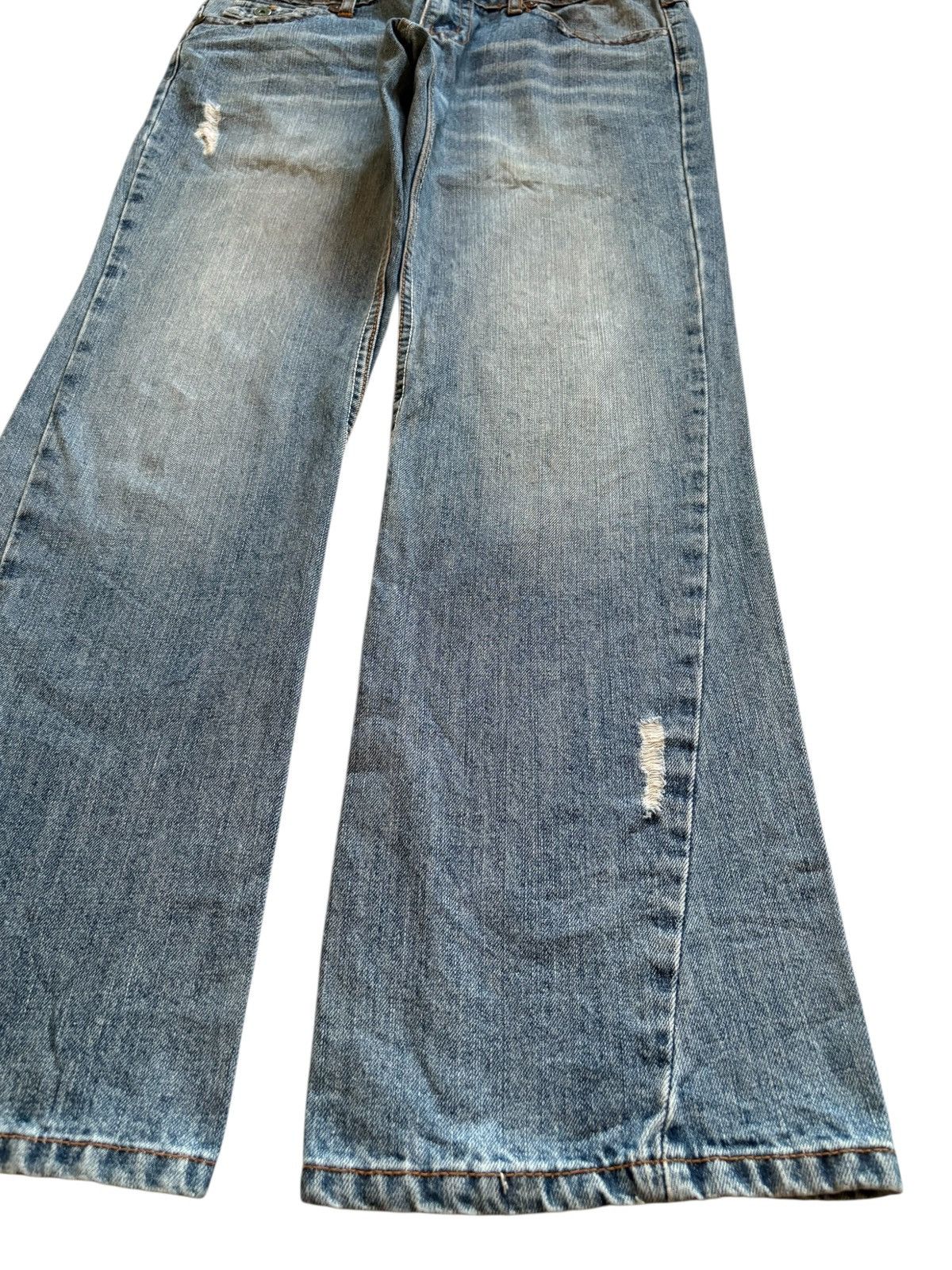 Japanese Brand × Tornado Mart Vintage Japanese Brand Mud Wash Distressed Ripped Flare Jean Size US 32 / EU 48 - 7 Thumbnail