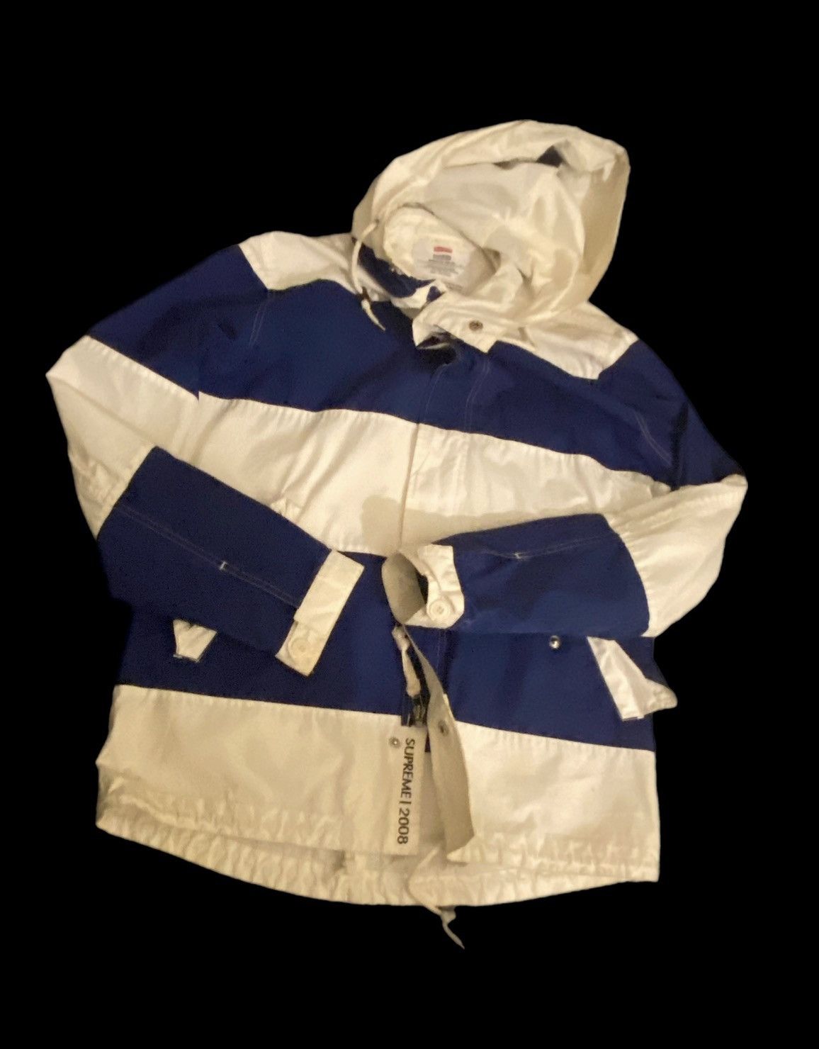 Supreme 2008 Supreme Striped Water-Resistant Parka Blue Size US M / EU 48-50 / 2 - 7 Thumbnail