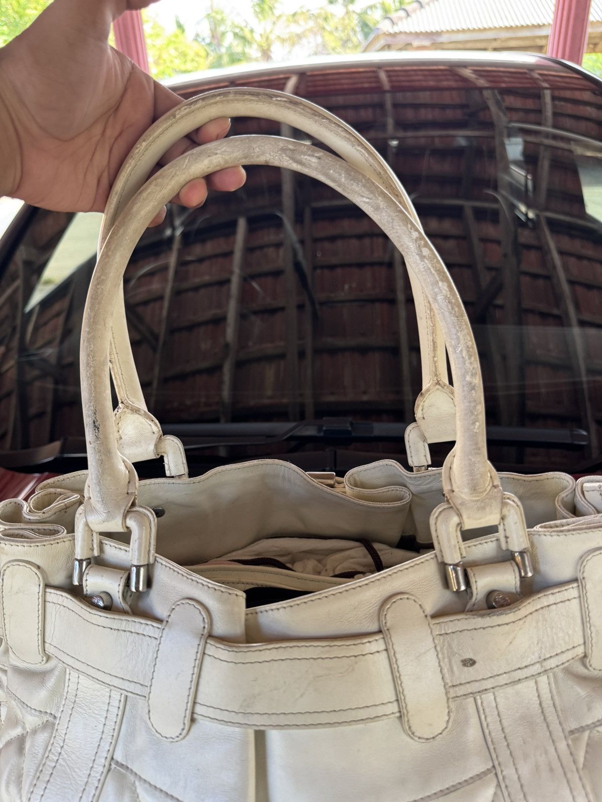 Burberry Burberry Belt White Quilted Leather Tote Bag Size ONE SIZE - 10 Thumbnail