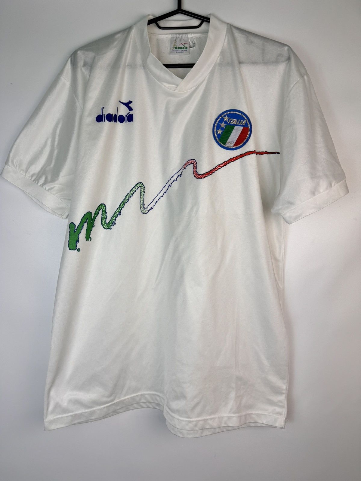 1990-91 Italy National Team Diadora Training Shirt Rare L