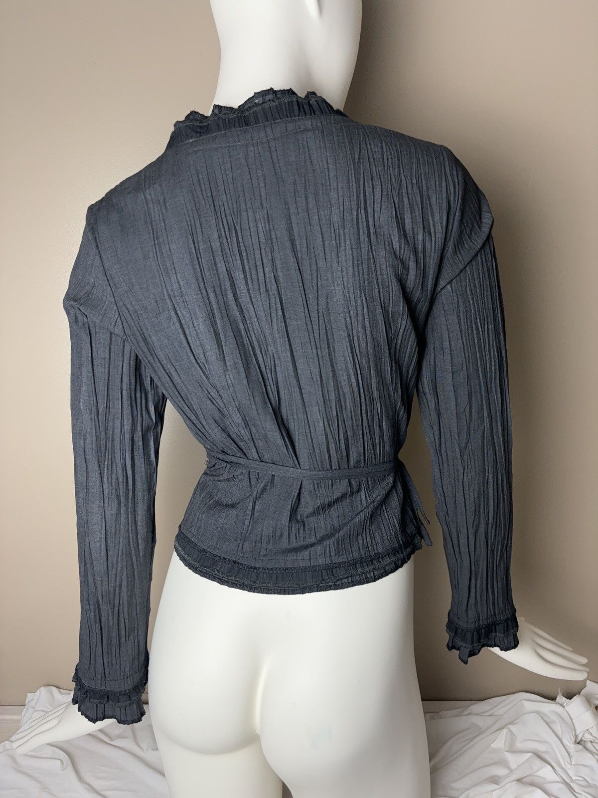 Vintage French lace up coquette style vintage blouse Size M / US 6-8 / IT 42-44 - 12 Thumbnail