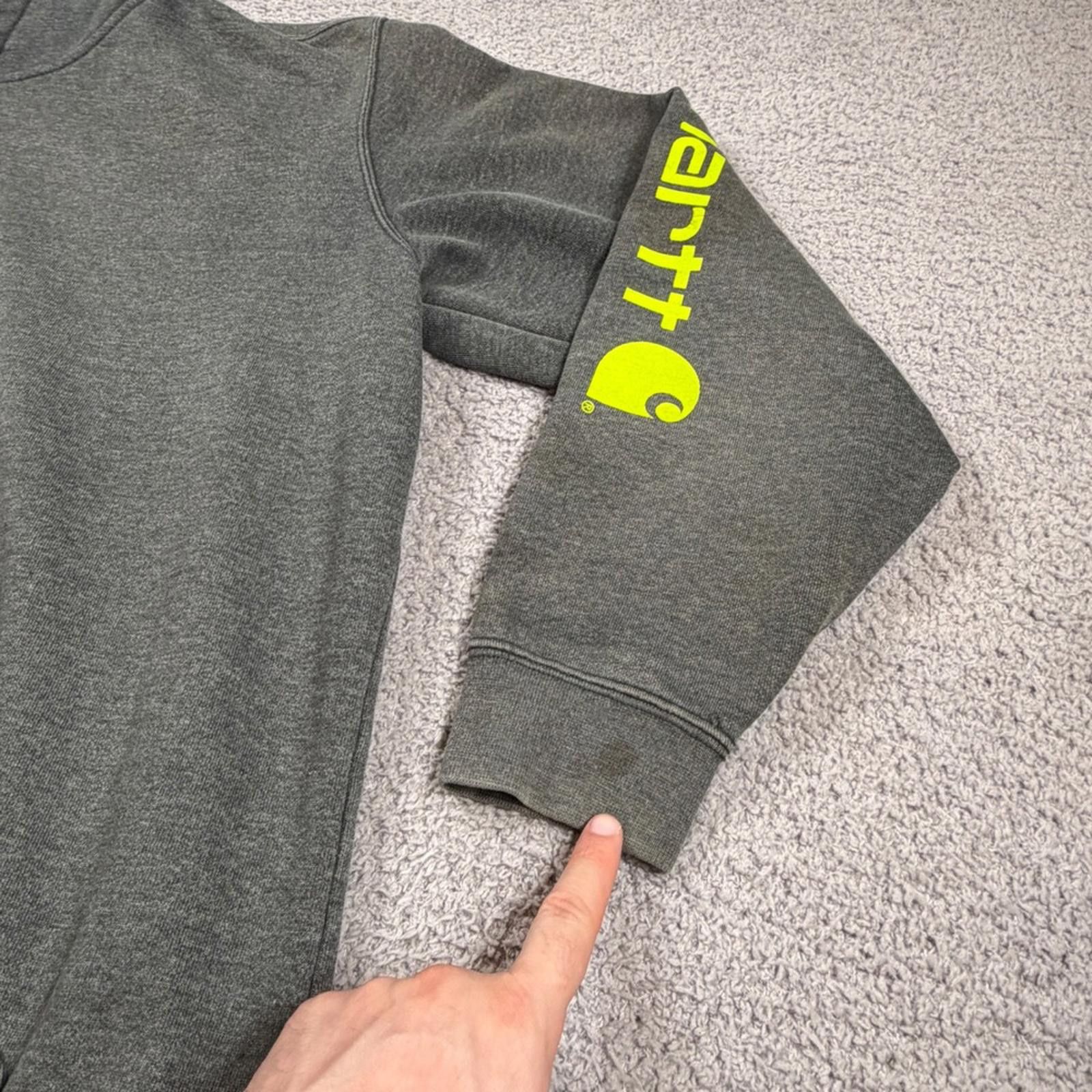 Carhartt Carhartt Mens Original Fit Hoodie Gray Neon Sleeve Logo XL Size US XL / EU 56 / 4 - 8 Thumbnail