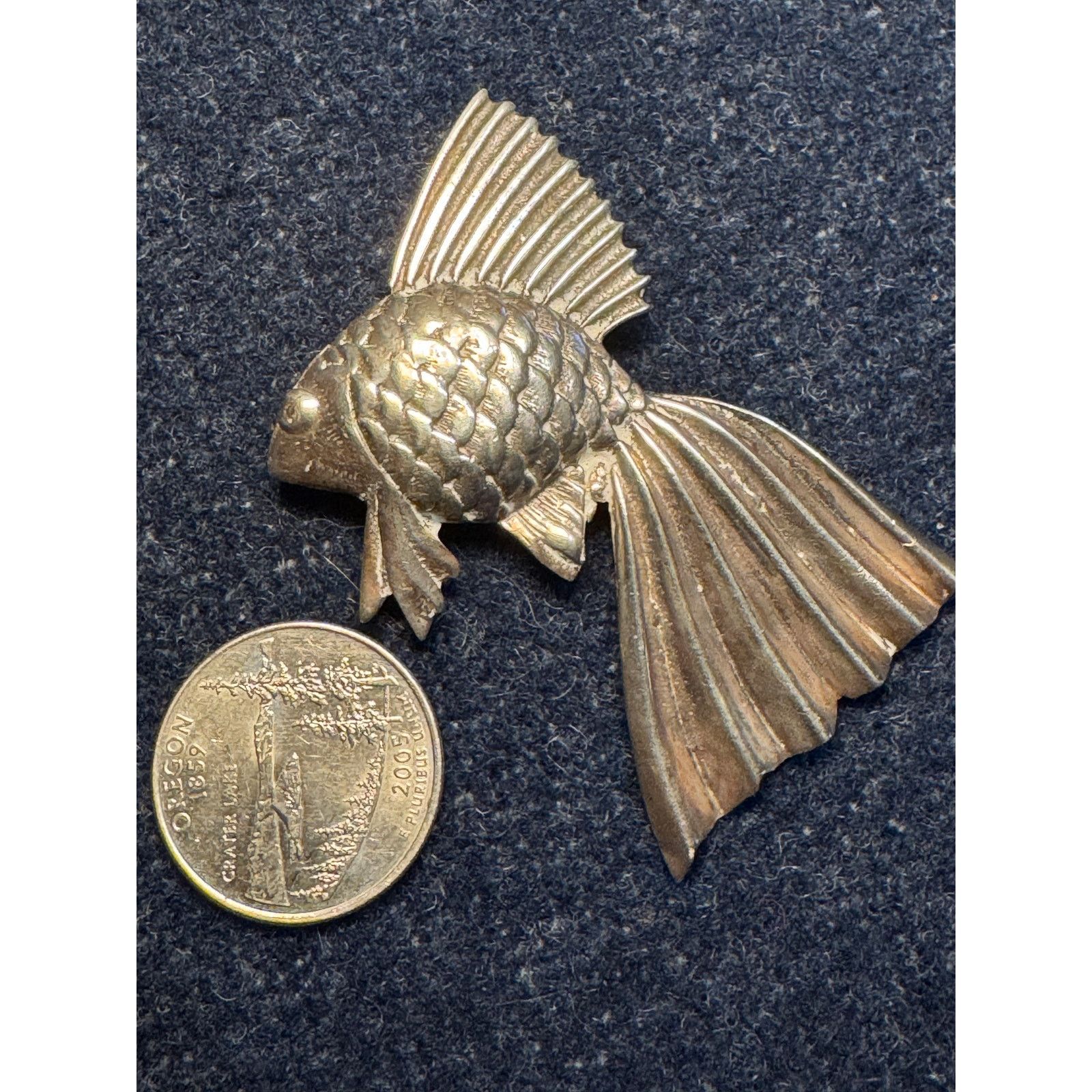 Other 925 Sterling Tested 17grams Koi Fish Brooch Size ONE SIZE - 3 Thumbnail