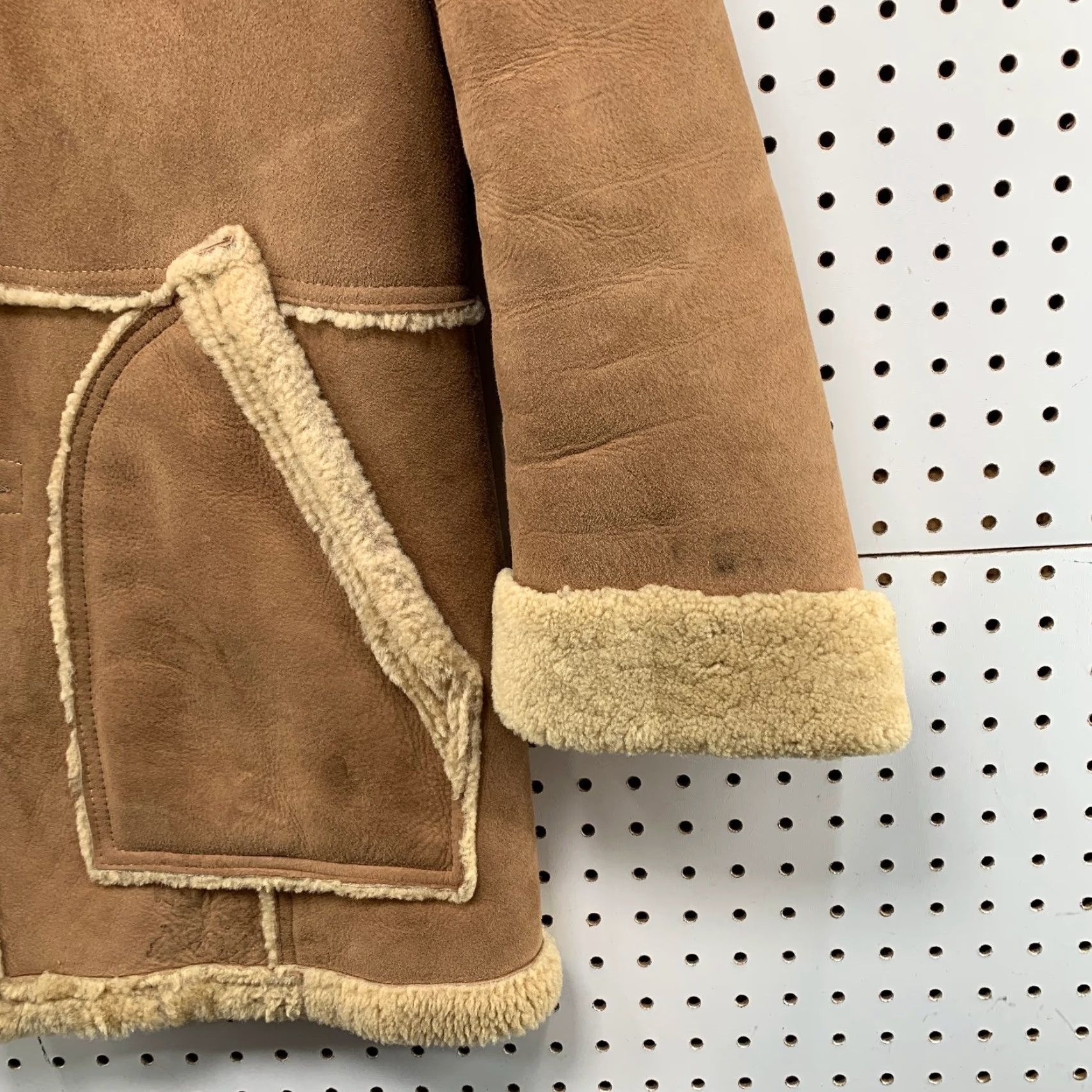 Marlboro VINTAGE Lakeland Coat Mens 40 Brown Suede Rancher Overcoat Cowboy Western Wool Lining 70s USA Size US XXS / EU 40 - 7 Thumbnail
