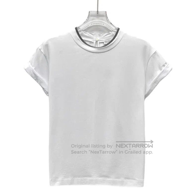 Brunello Cucinelli Brunello Cucinelli White cotton round-neck short-sleeve T- Size XS / US 0-2 / IT 36-38 - 1 Thumbnail