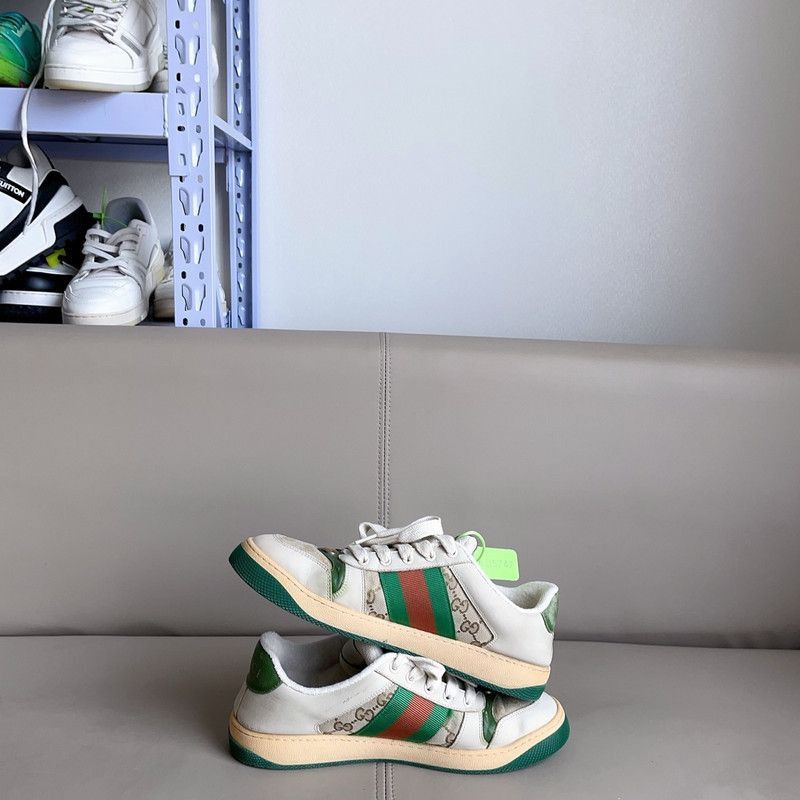 Gucci Gucci Screener Green Leather Low-top Sneakers - Size US 8 / EU 41 - 5 Thumbnail