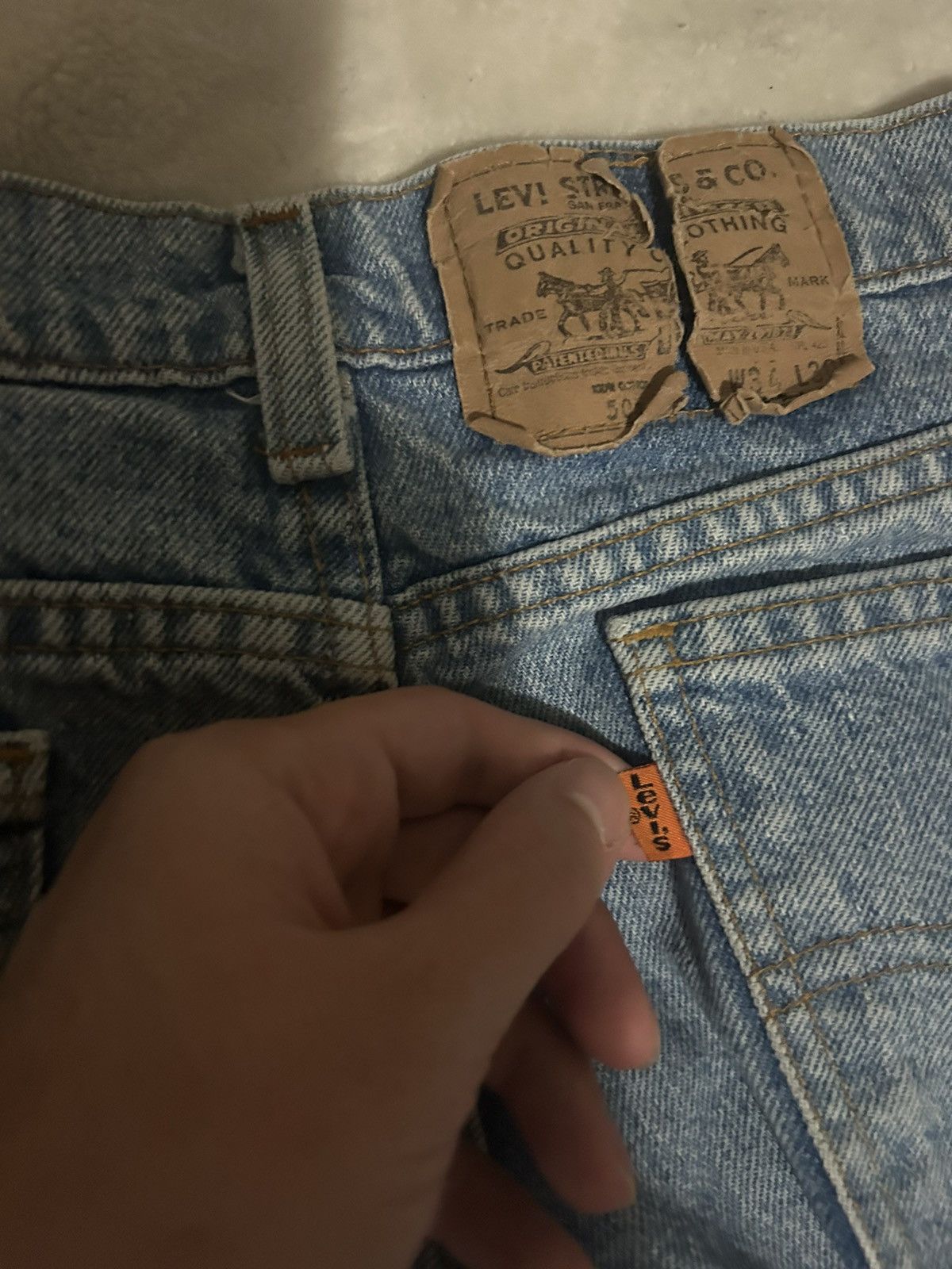 Levi's × Vintage Vintage Levis 505 Orange Tabs 34 30 Size US 34 / EU 50 - 3 Thumbnail