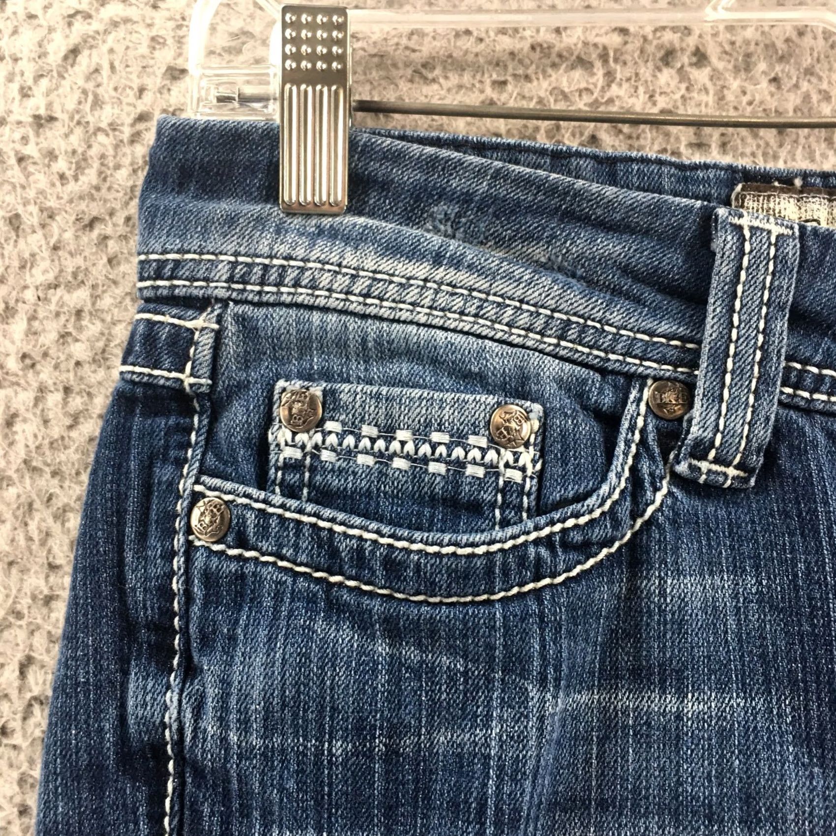 Vintage BKE Cropped Jeans Women 27 (30x26) Blue Denim Cotton Blend Low Rise Zip Size 27" / US 4 / IT 40 - 3 Thumbnail