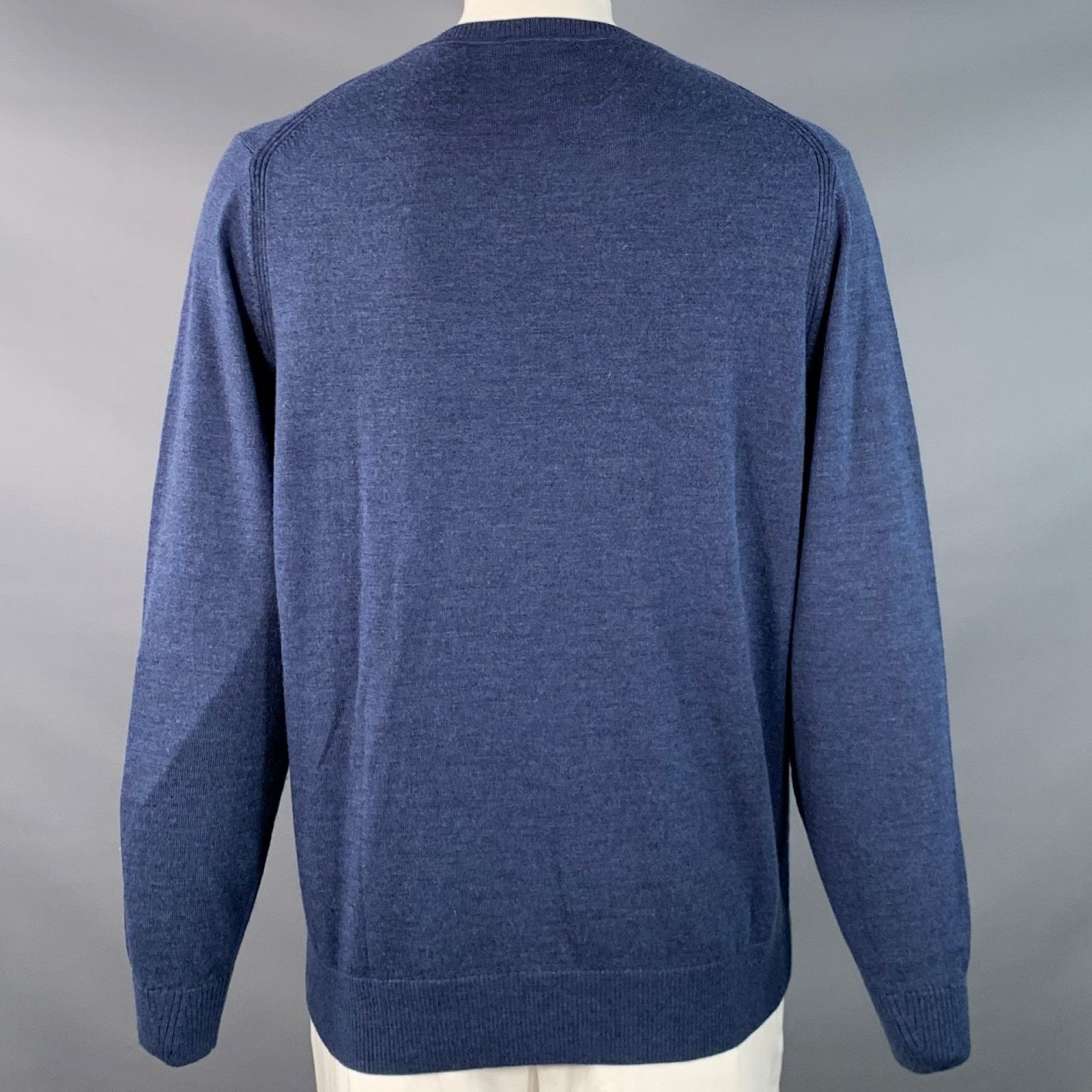 Rodd & Gunn XL Blue Heather Knit Merino Wool Long Sleeve V-Neck Sweater Size XL / US 12-14 / IT 48-50 - 3 Thumbnail