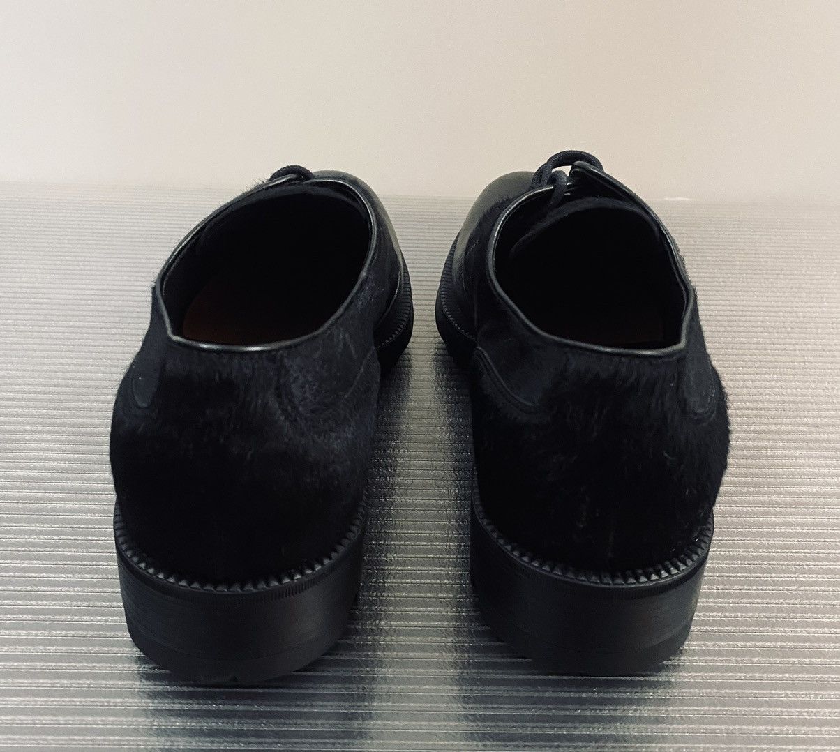 Prada Prada 🇮🇹 Nero NZ Brushed Pony Hair Rubber Dip Toe Derby 9 NEW Size US 8 / EU 41 - 14 Thumbnail